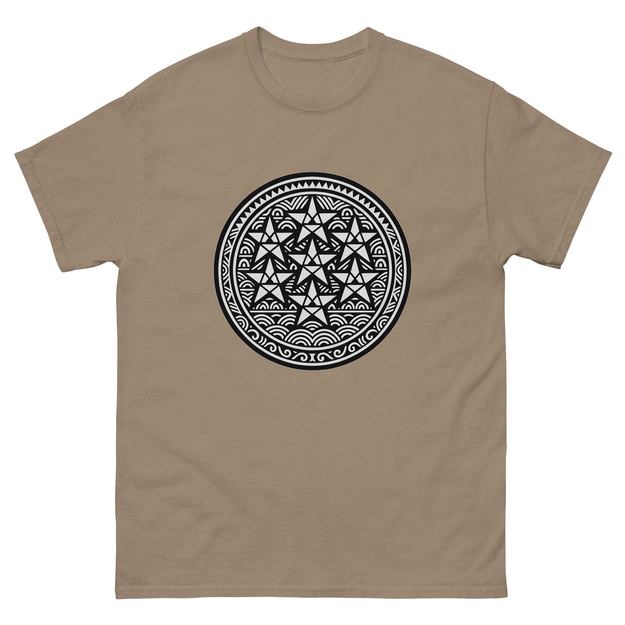 Makalii Pleiades Hawaiian t-shirt design on a Brown Savana unisex tee