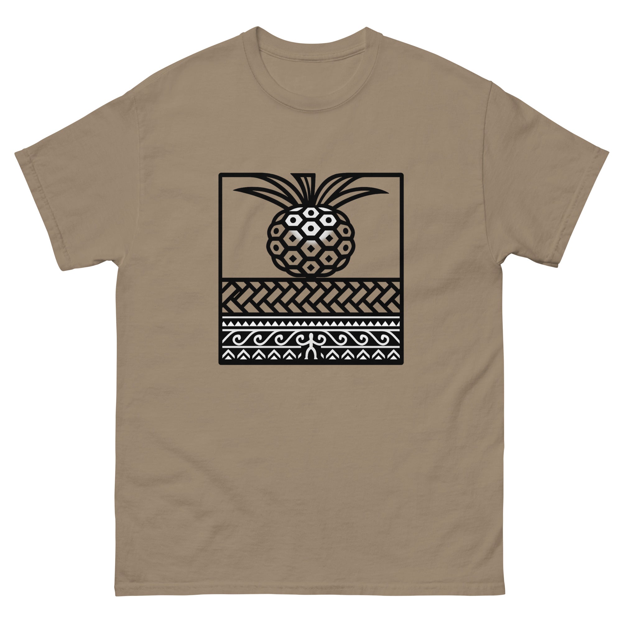 Hala Lauhala Hawaiian t-shirt design on a Brown Savana unisex tee
