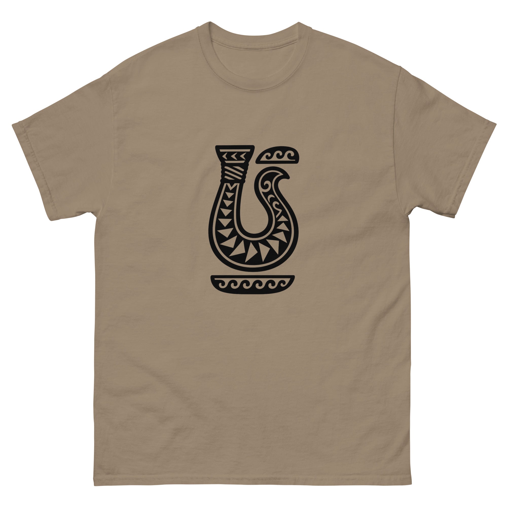 Makau Hook Hawaiian t-shirt design on a Brown Savana unisex tee