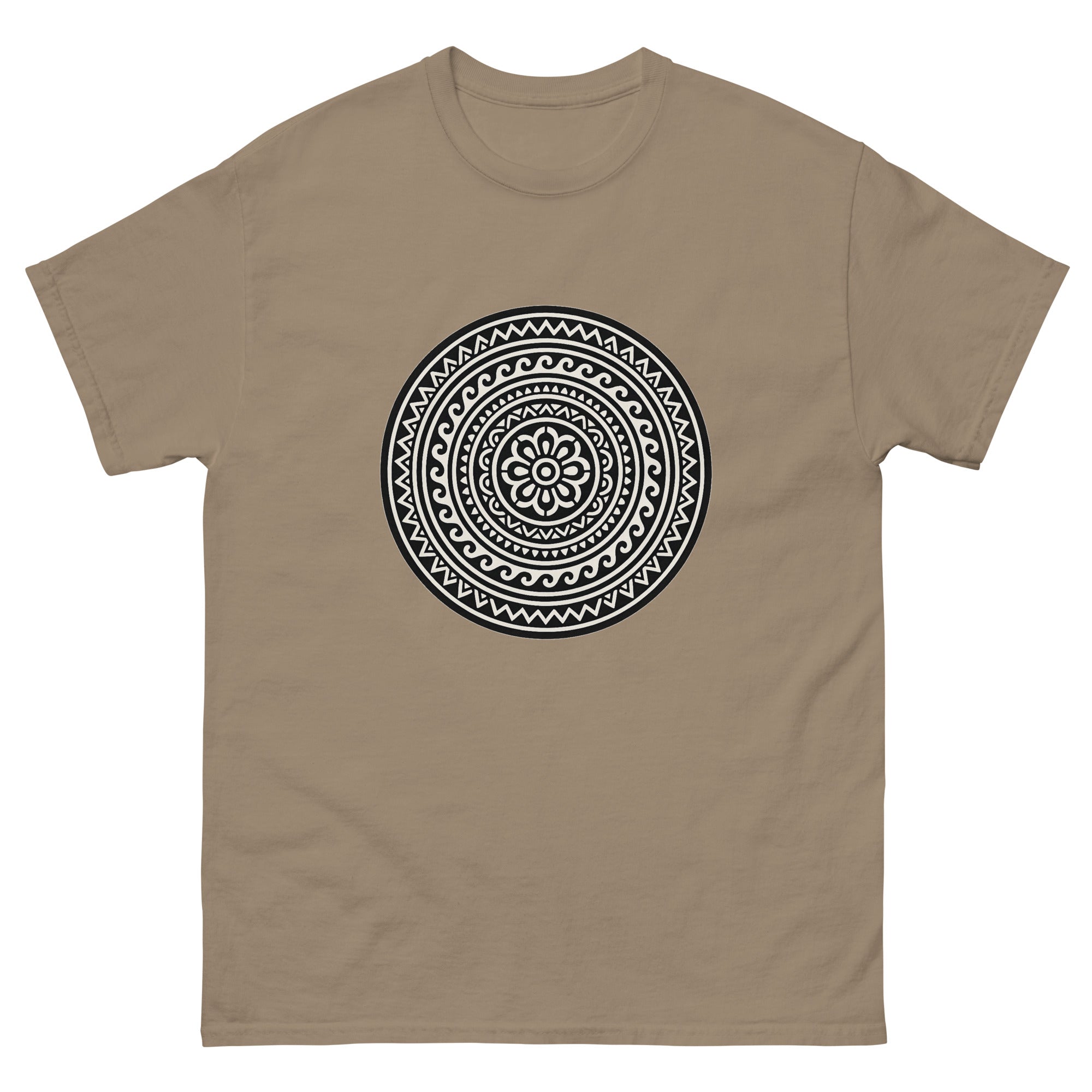 Honu Shell Mandala Hawaiian t-shirt design on a Brown Savana unisex tee