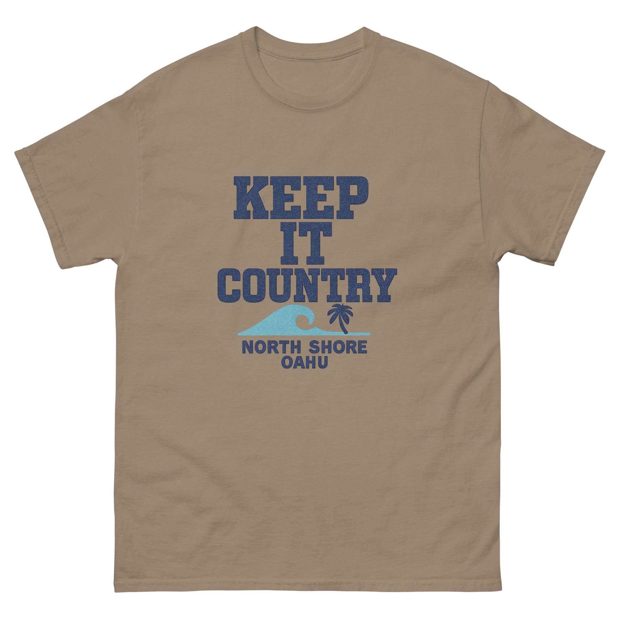 Keep It Country Hawaiian t-shirt design on a Brown Savana unisex tee