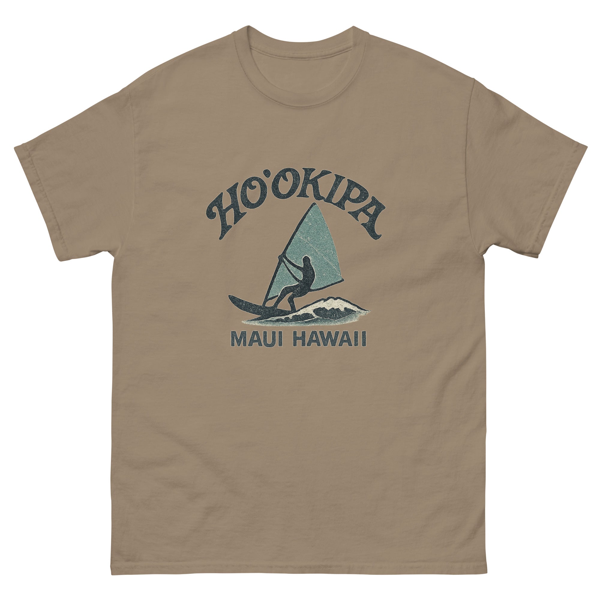 Hookipa Maui Hawaiian t-shirt design on a Brown Savana unisex tee