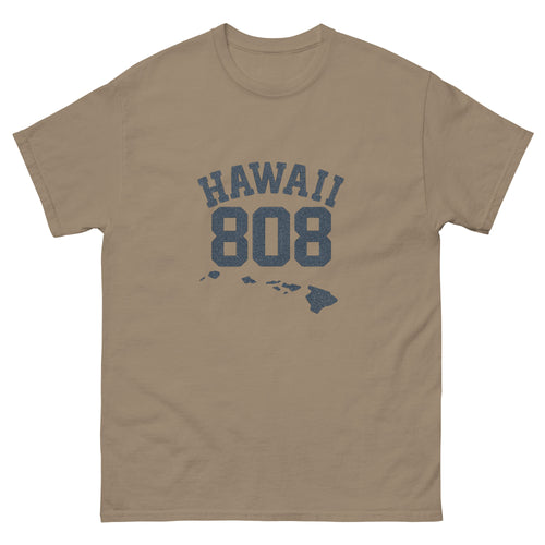 808 Islands Hawaiian t-shirt design on a Brown Savana unisex tee