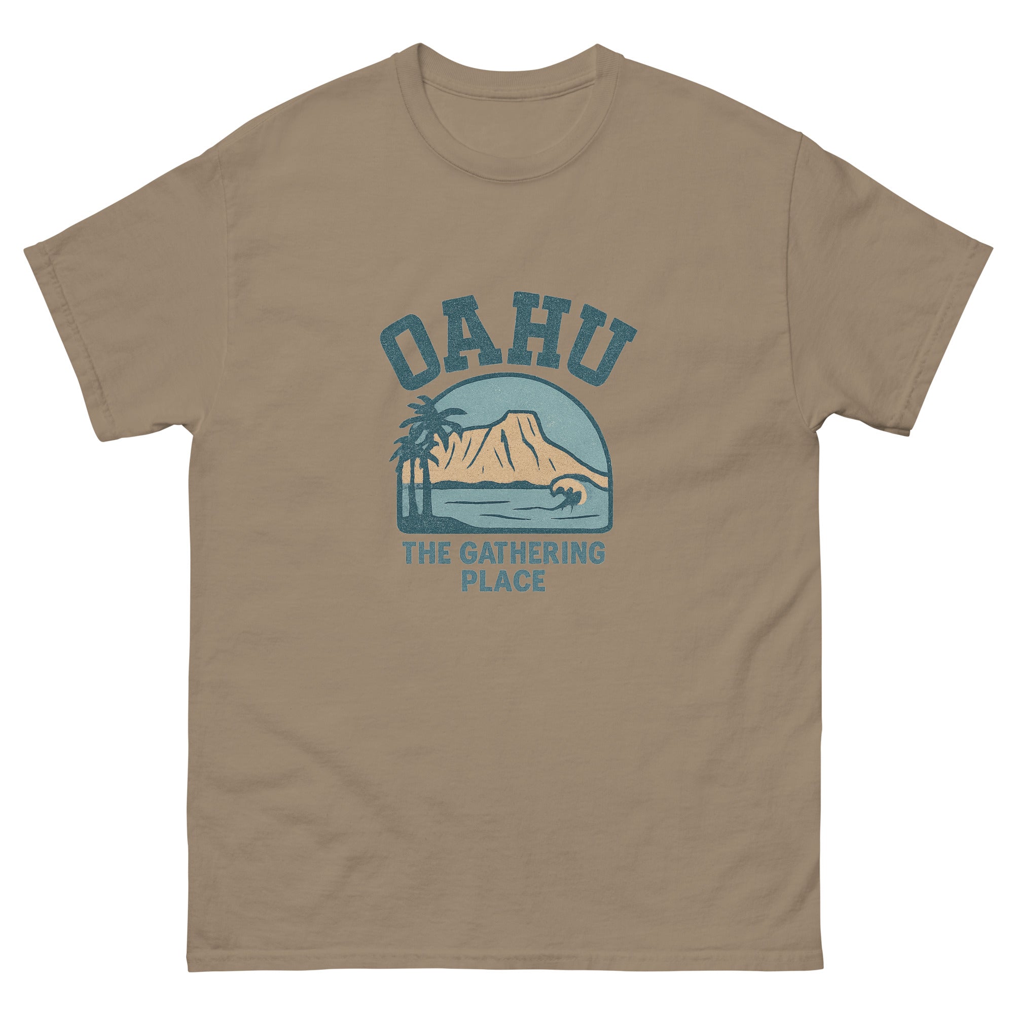 Oahu Hawaiian t-shirt design on a Brown Savana unisex tee