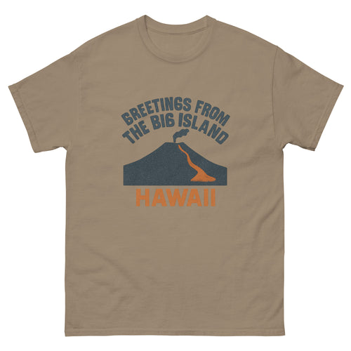 Big Island Hawaiian t-shirt design on a Brown Savana unisex tee