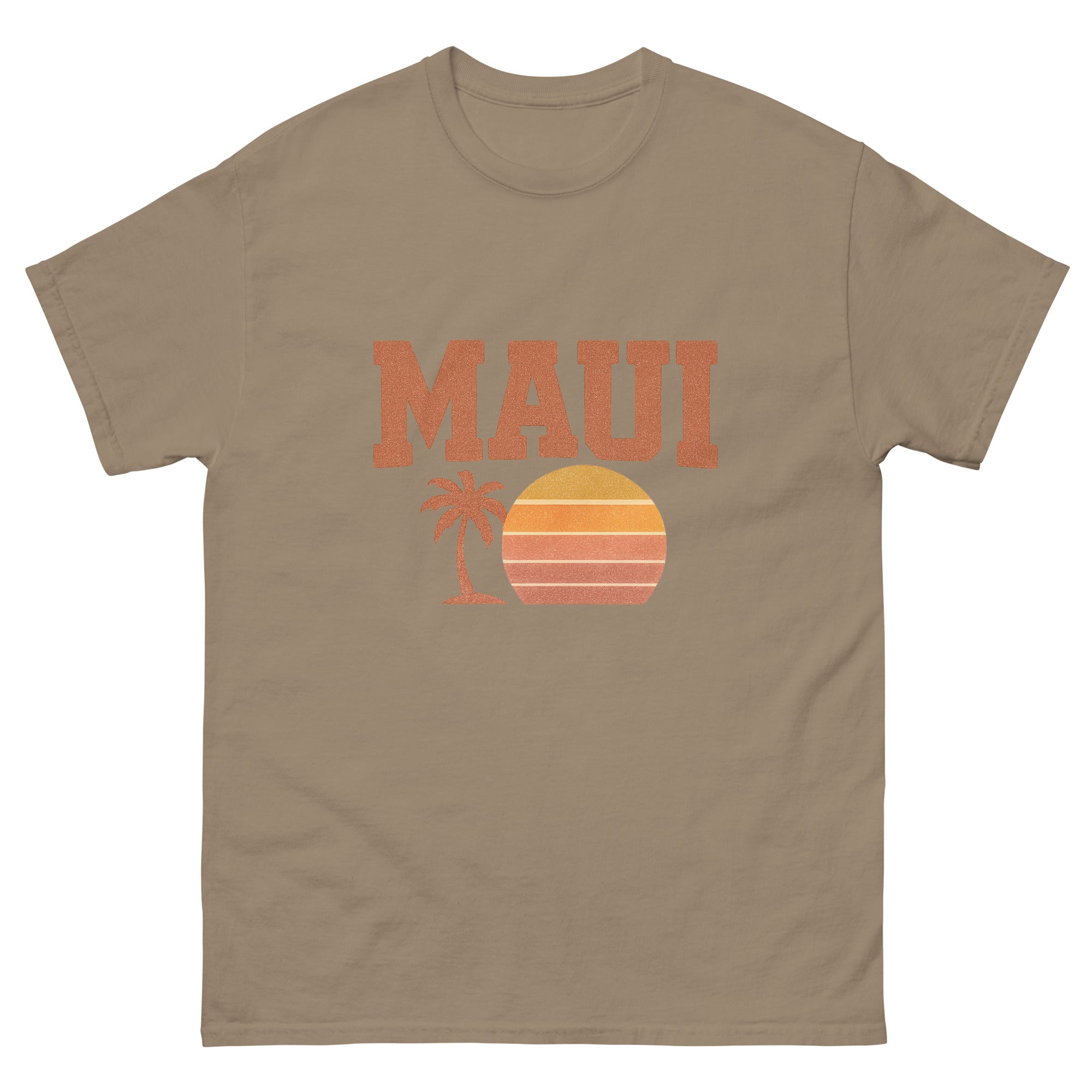 Maui Hawaiian t-shirt design on a Brown Savana unisex tee