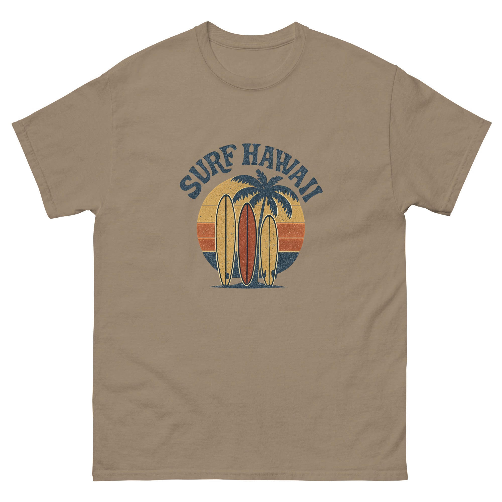 Quiver Hawaiian t-shirt design on a Brown Savana unisex tee