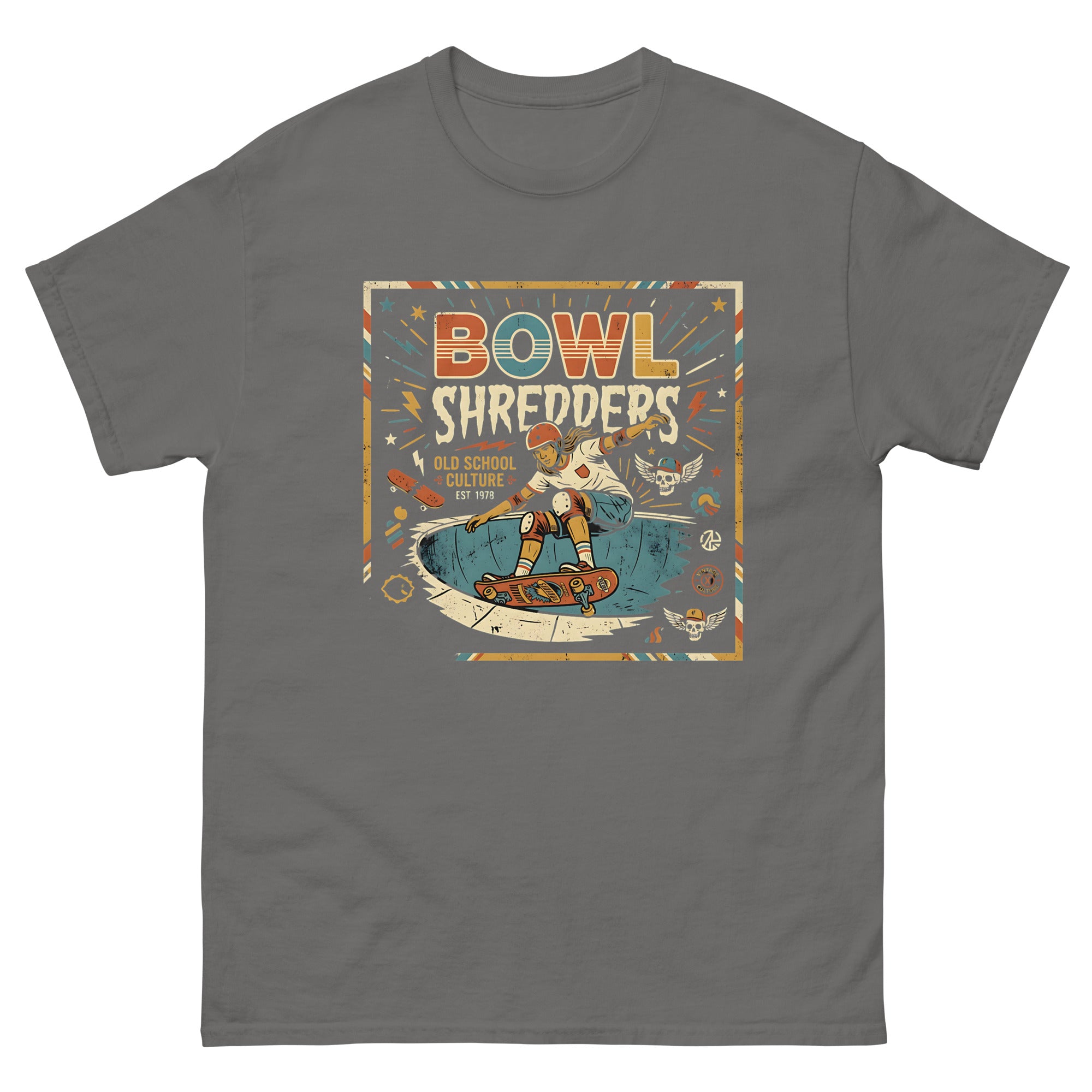 Skate for Life v4 Hawaiian t-shirt design on a Charcoal unisex tee