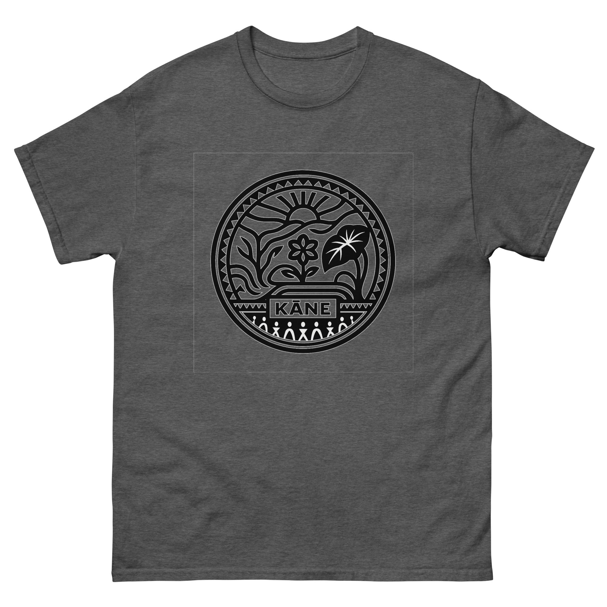 Kane Hawaiian God T-Shirt Hawaiian t-shirt design on a Dark Heather unisex tee