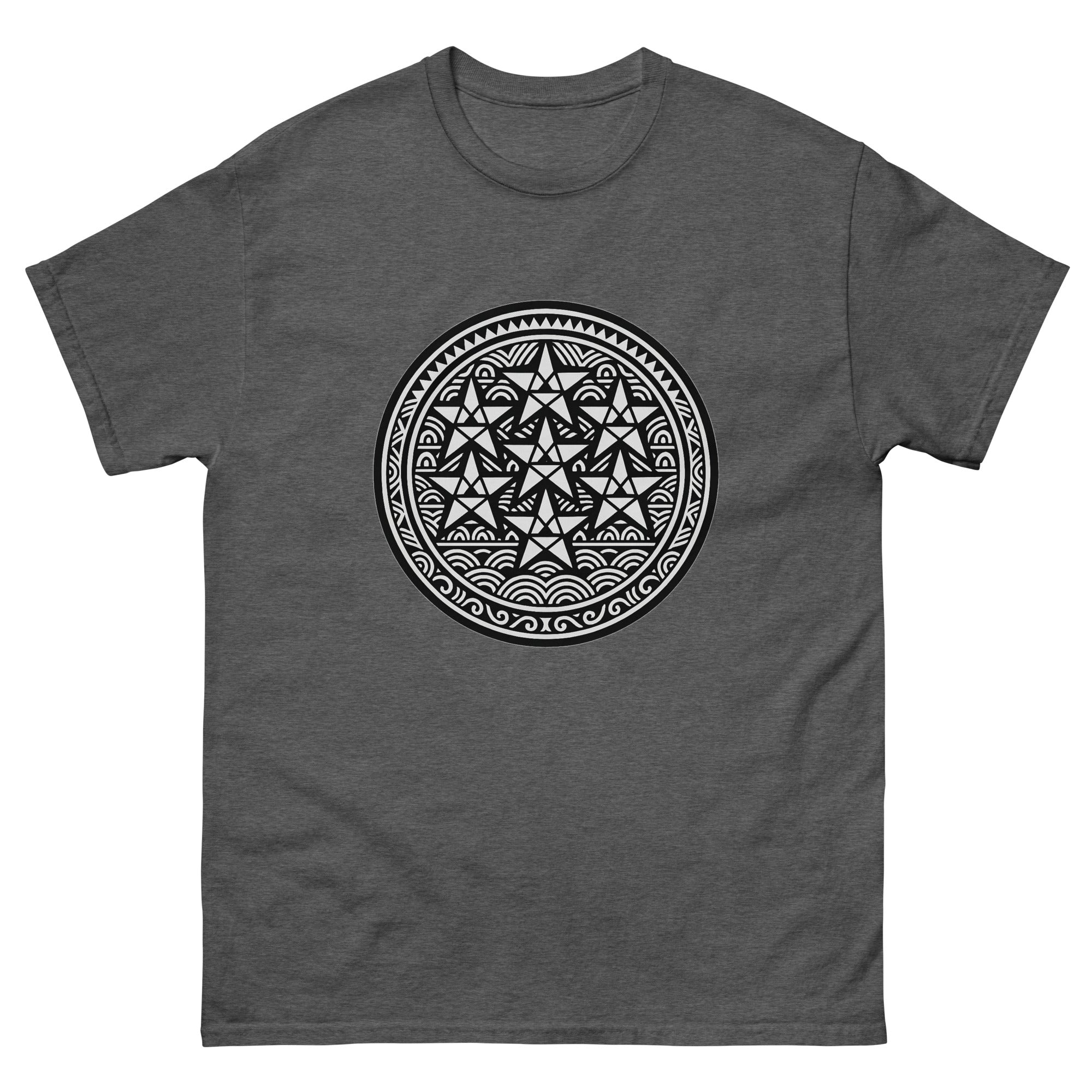 Makalii Pleiades Hawaiian Star T-Shirt Hawaiian t-shirt design on a Dark Heather unisex tee