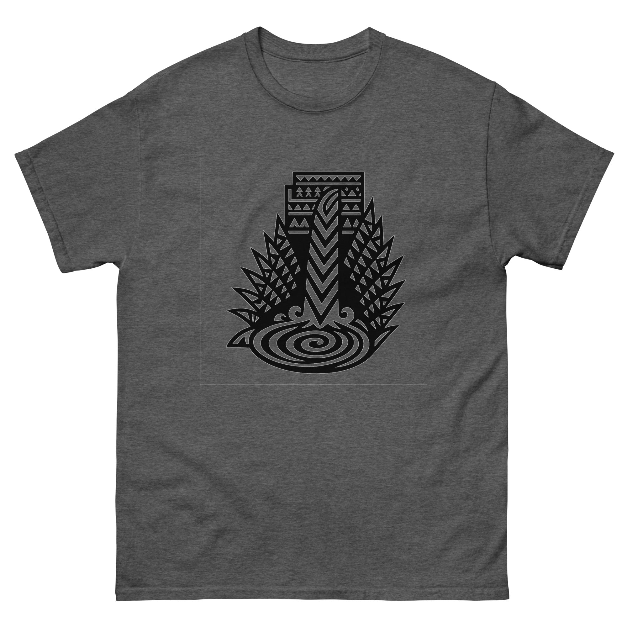 Wailele Waterfall Hawaiian t-shirt design on a Dark Heather unisex tee