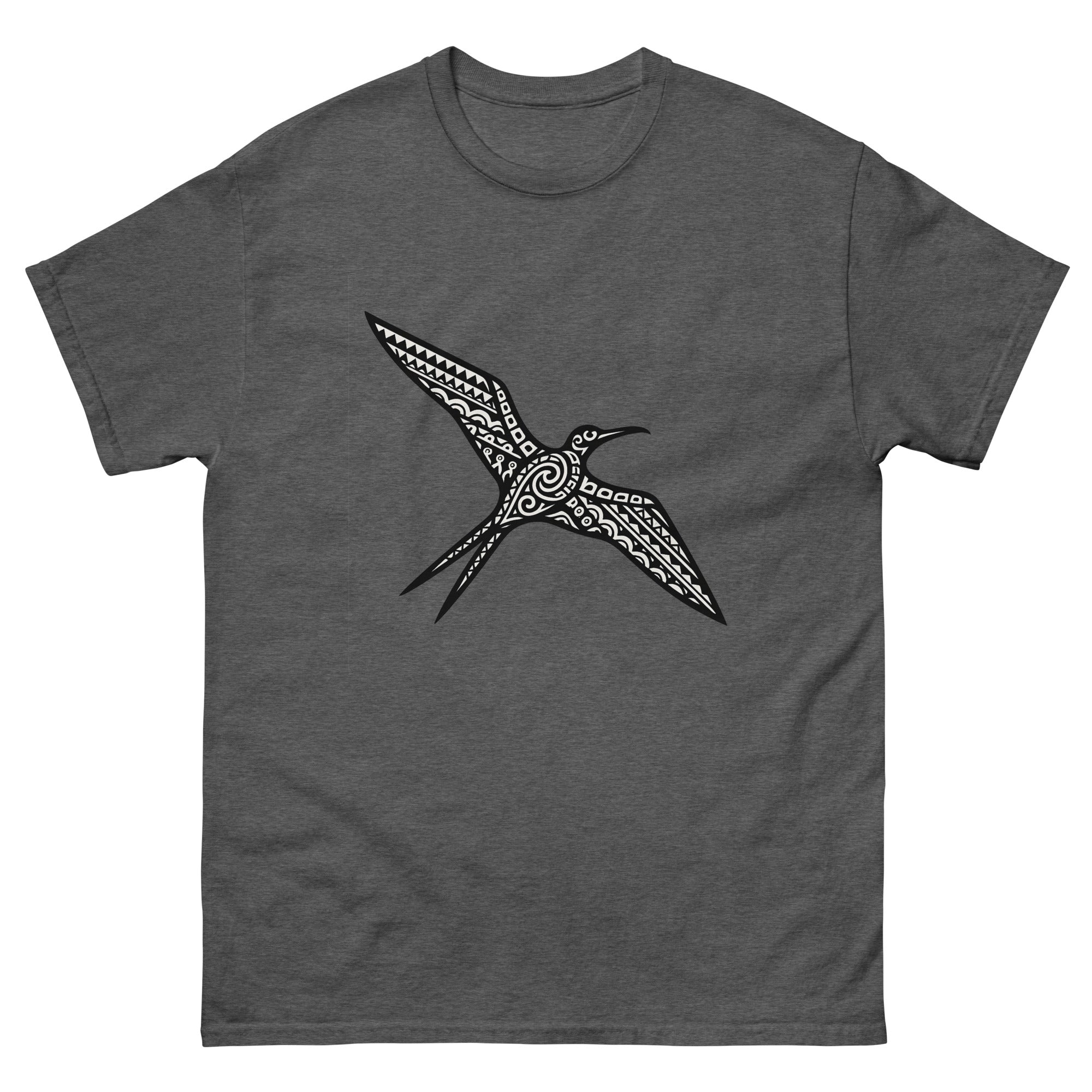 Iwa Frigatebird Hawaiian t-shirt design on a Dark Heather unisex tee
