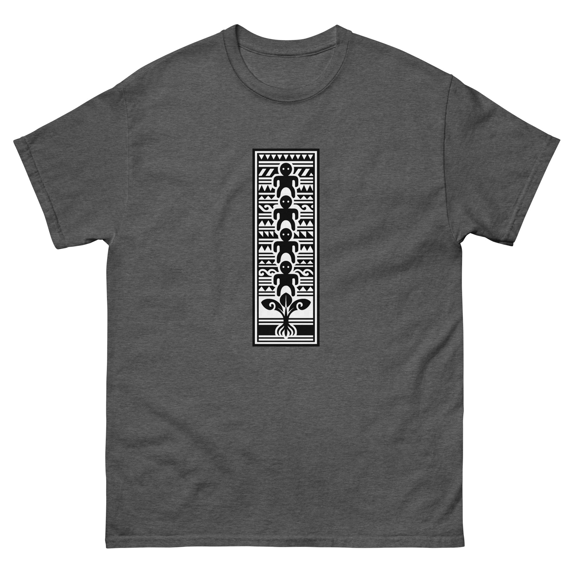 Mookuauhau Panel Hawaiian t-shirt design on a Dark Heather unisex tee