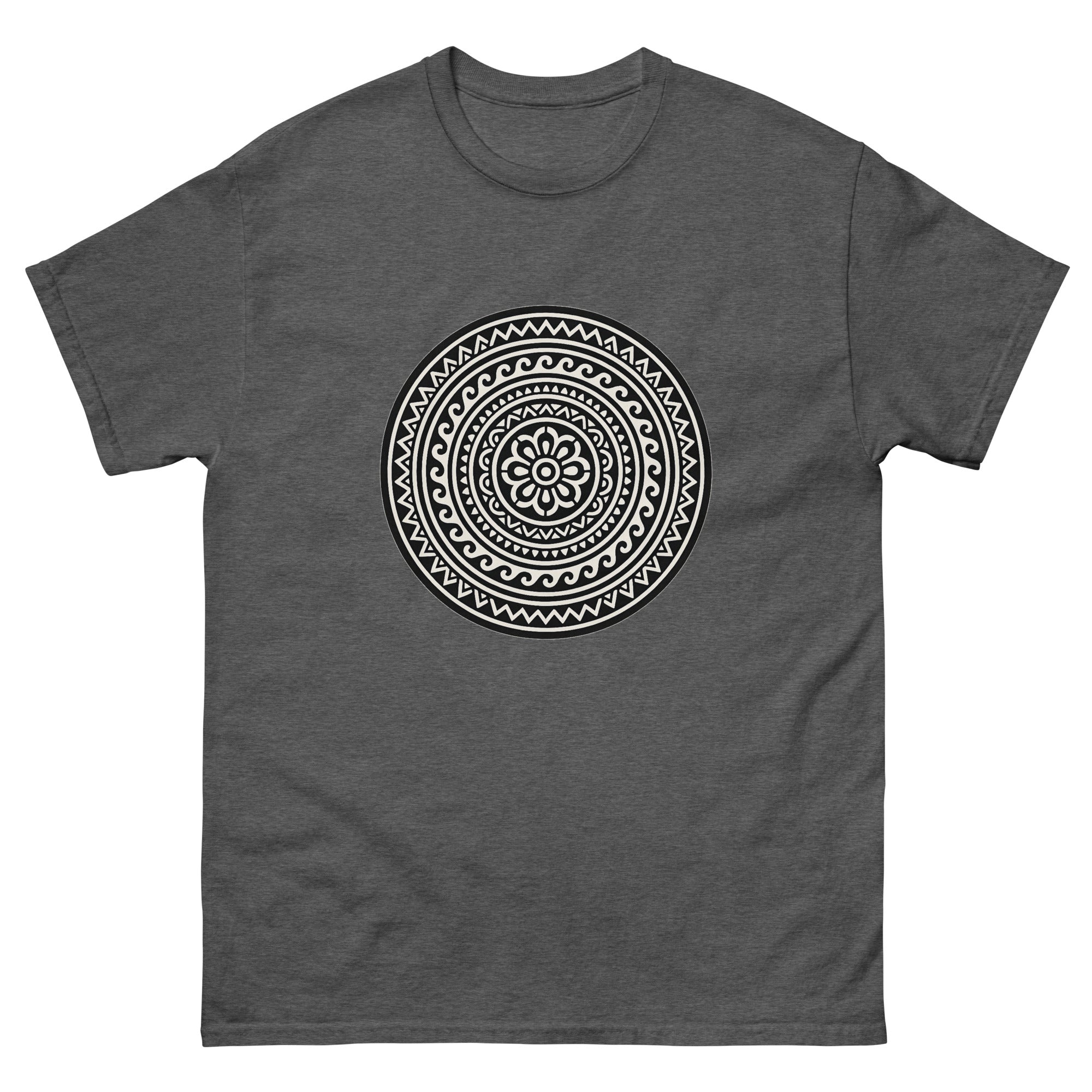 Honu Shell Mandala Hawaiian t-shirt design on a Dark Heather unisex tee