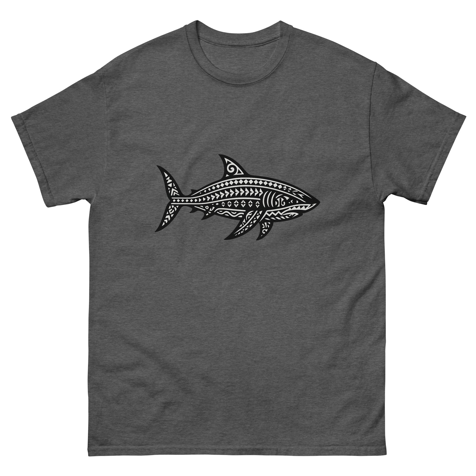 Mano Kakau Hawaiian t-shirt design on a Dark Heather unisex tee