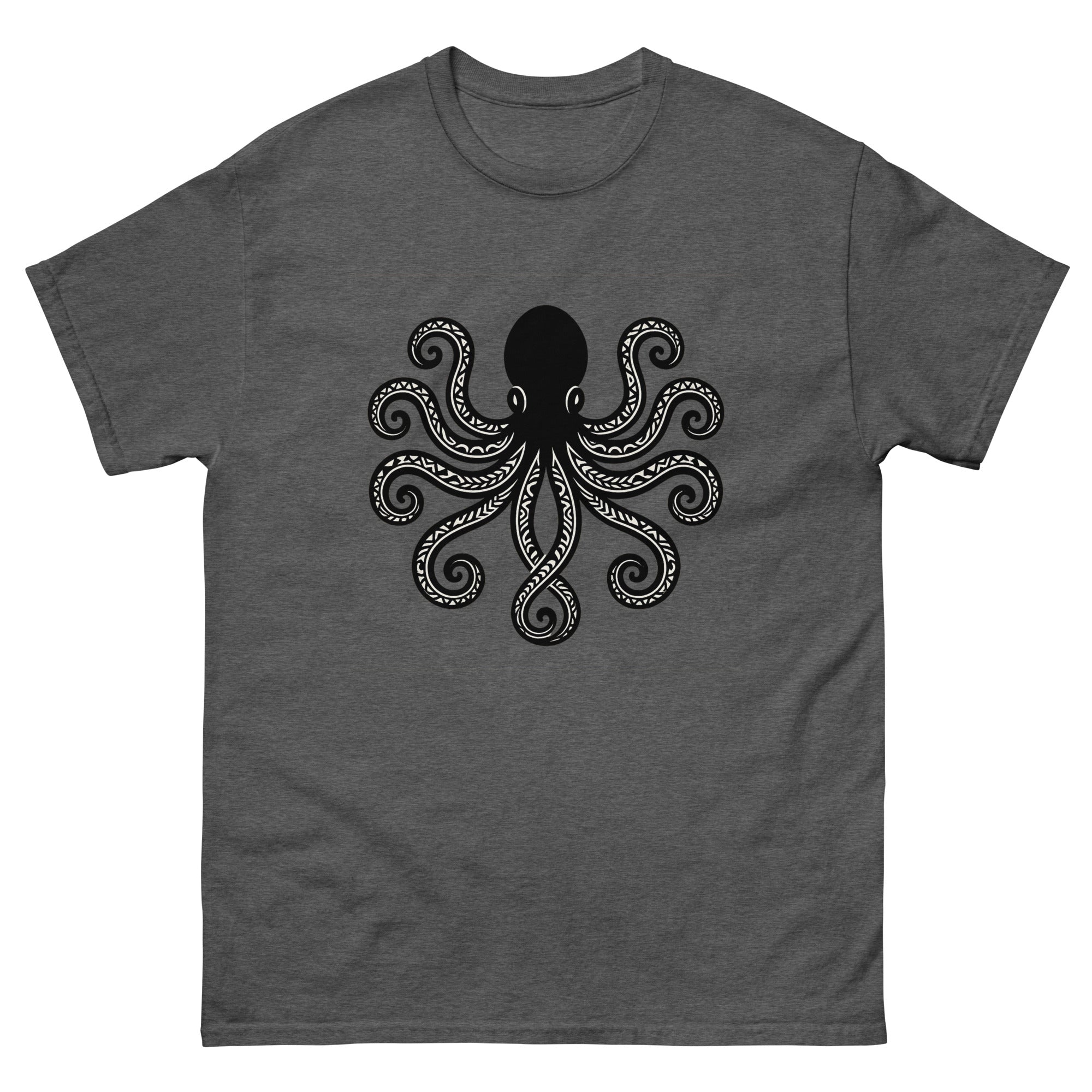Hee Kakau Hawaiian t-shirt design on a Dark Heather unisex tee
