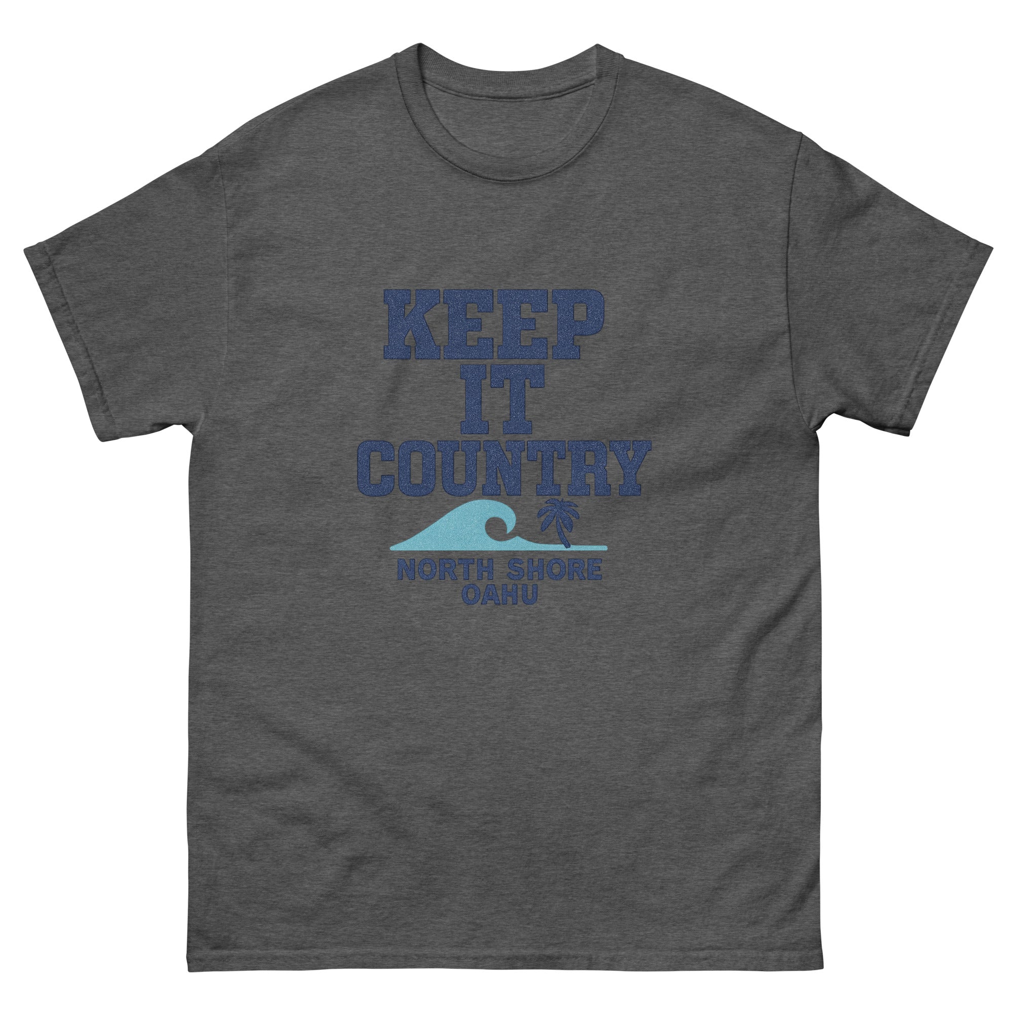 Keep It Country Hawaiian t-shirt design on a Dark Heather unisex tee