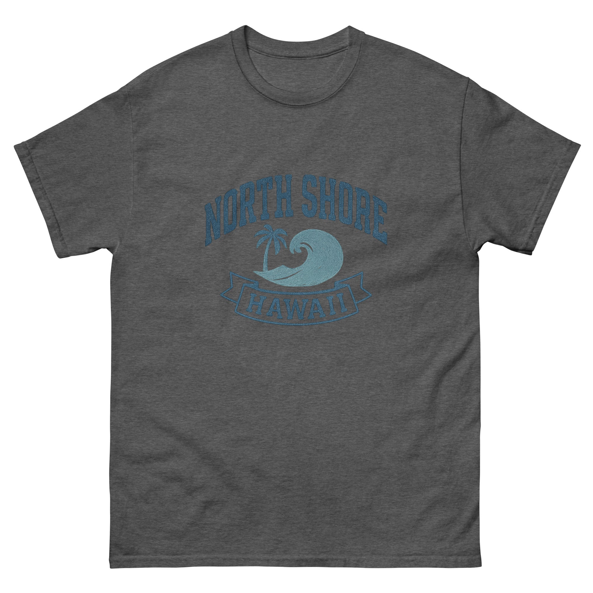 North Shore Hawaiian t-shirt design on a Dark Heather unisex tee