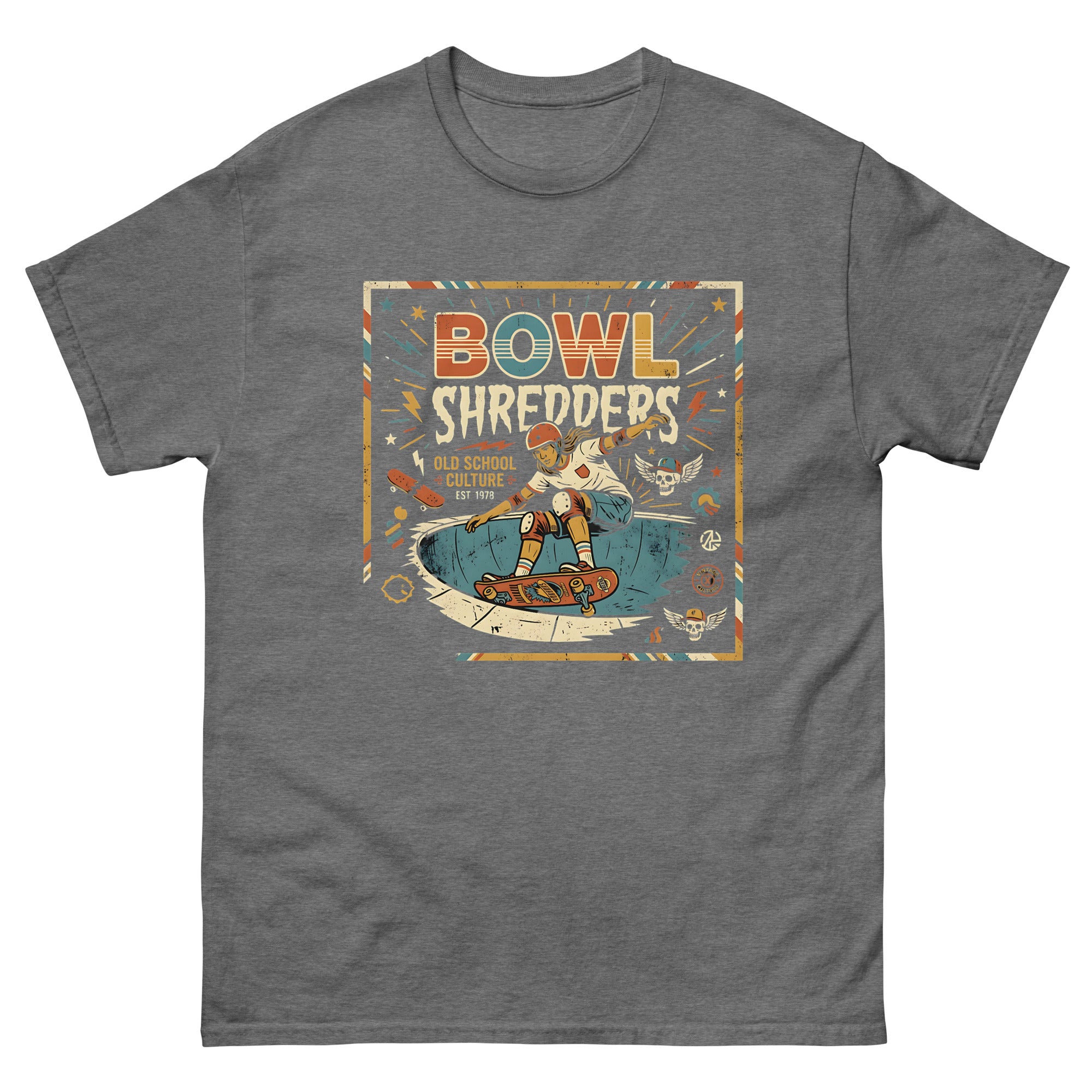 Skate for Life v4 Hawaiian t-shirt design on a Graphite Heather unisex tee