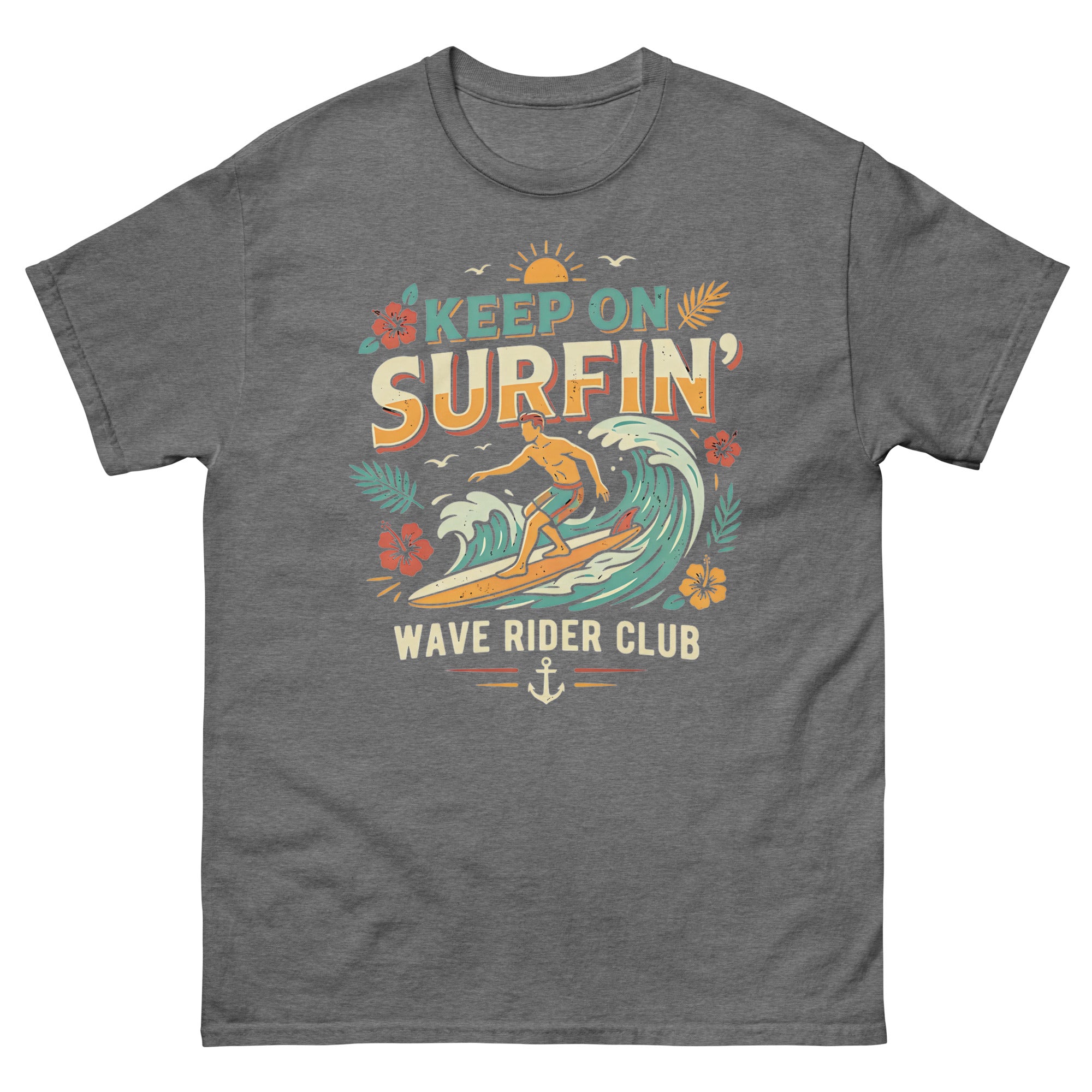 Stoke Is Real v3 Hawaiian t-shirt design on a Graphite Heather unisex tee