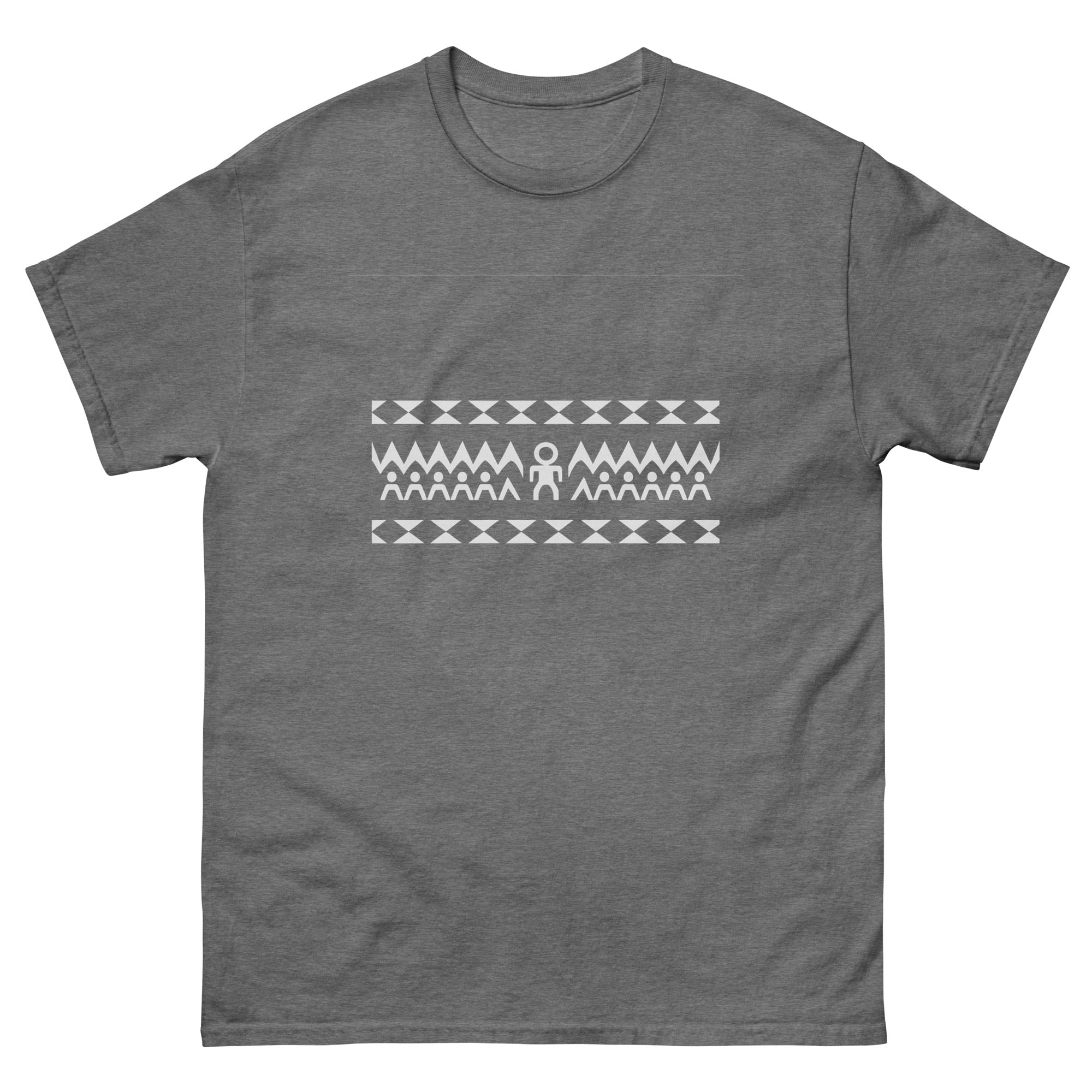 Enata Circle 2x Hawaiian t-shirt design on a Graphite Heather unisex tee