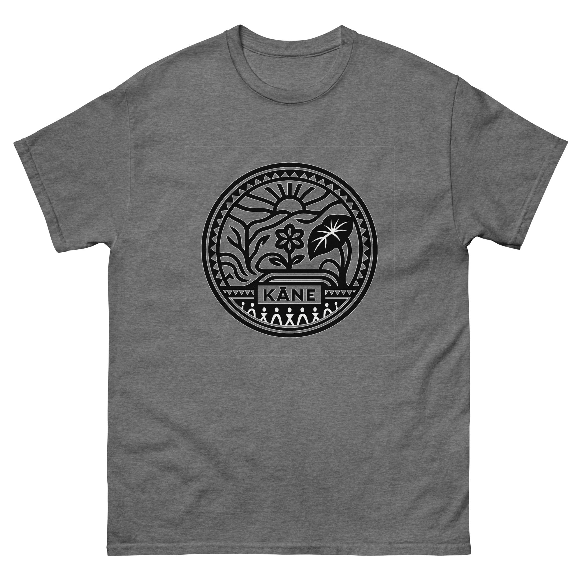 Kane Domain Hawaiian t-shirt design on a Graphite Heather unisex tee