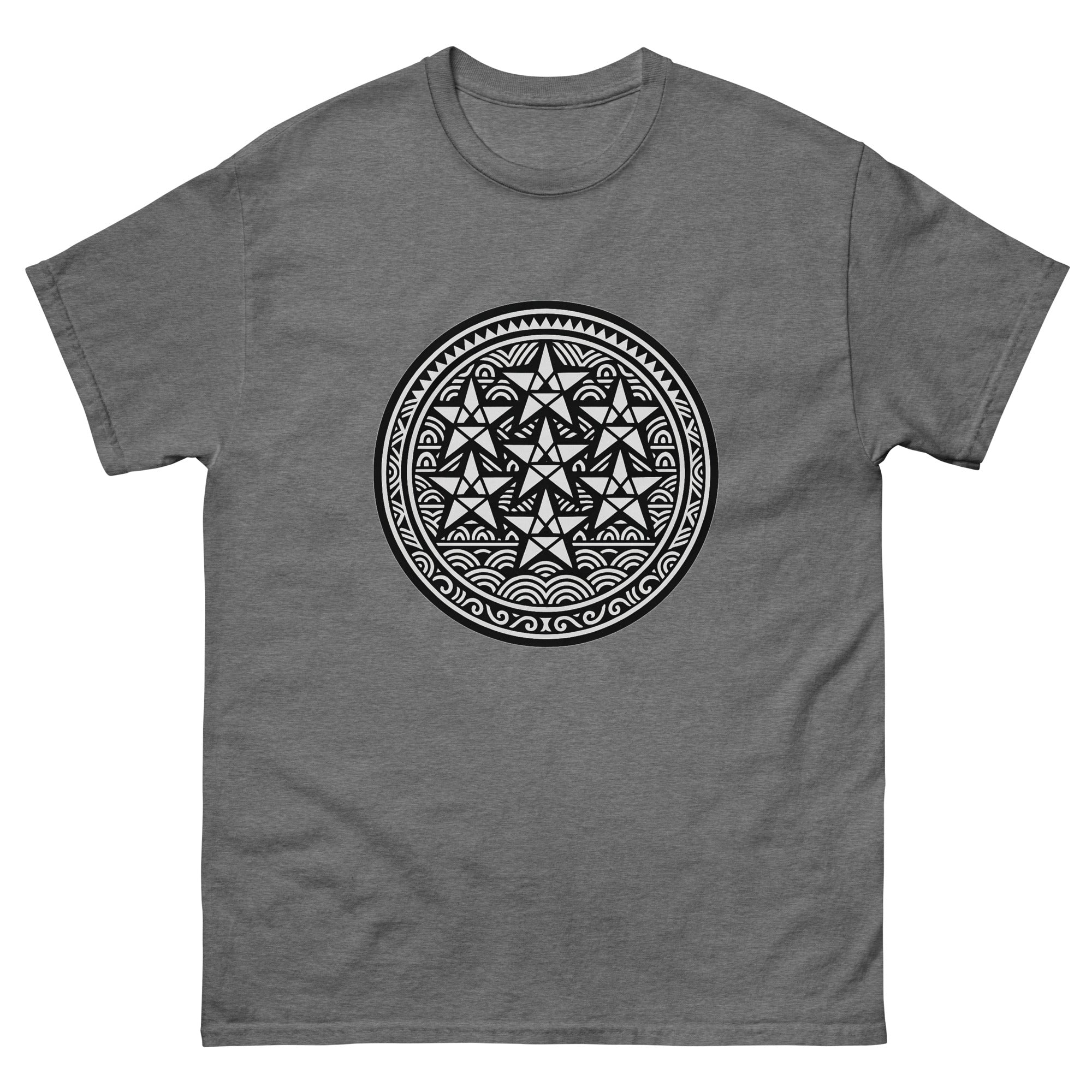 Makalii Pleiades Hawaiian t-shirt design on a Graphite Heather unisex tee