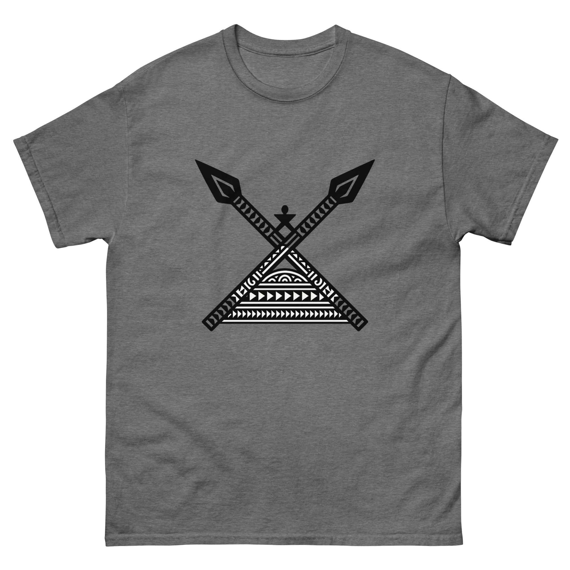 Koa Spears Hawaiian t-shirt design on a Graphite Heather unisex tee