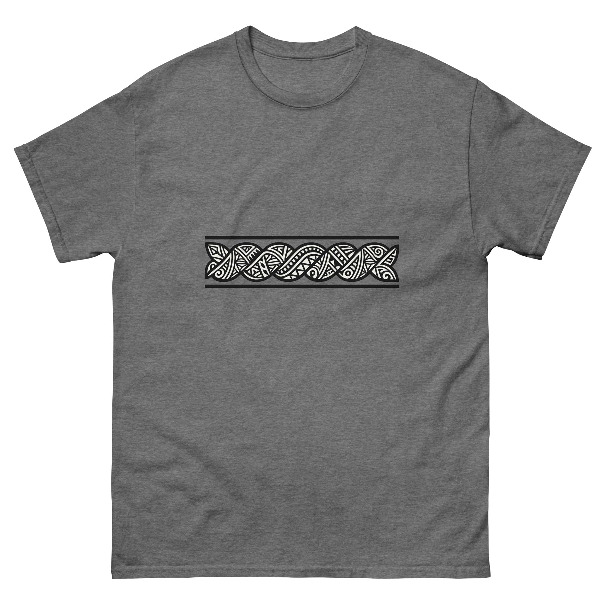 Maile Lei Band Hawaiian t-shirt design on a Graphite Heather unisex tee