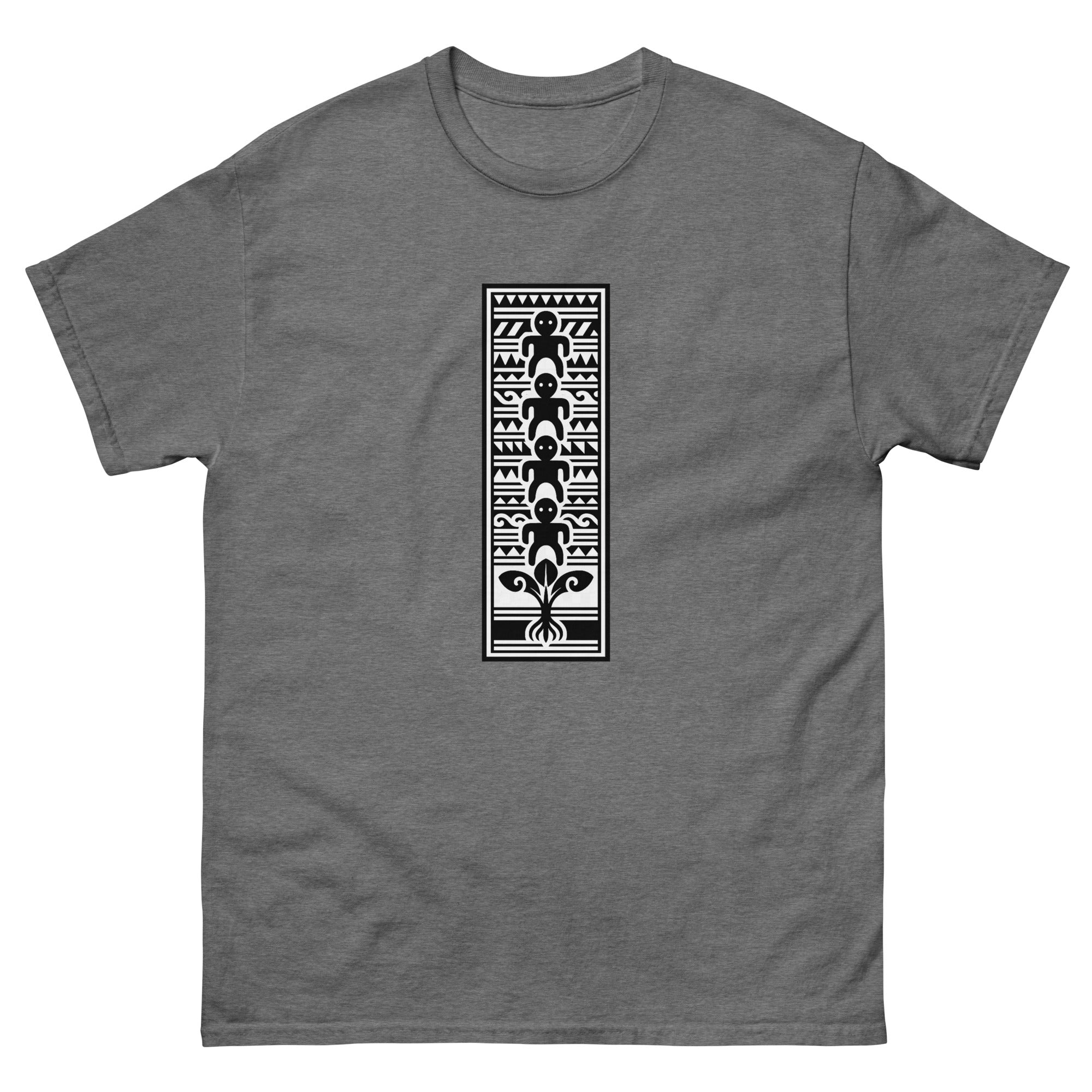 Mookuauhau Panel Hawaiian t-shirt design on a Graphite Heather unisex tee