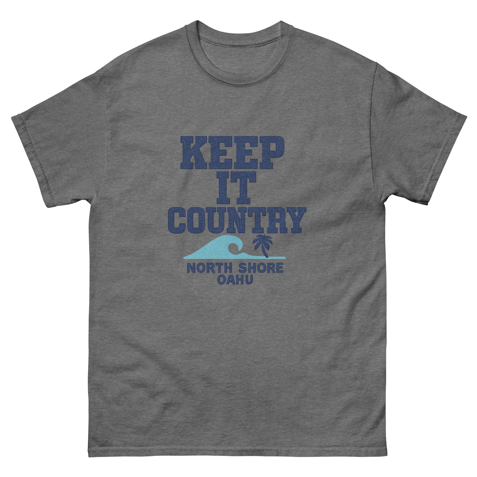 Keep It Country Hawaiian t-shirt design on a Graphite Heather unisex tee