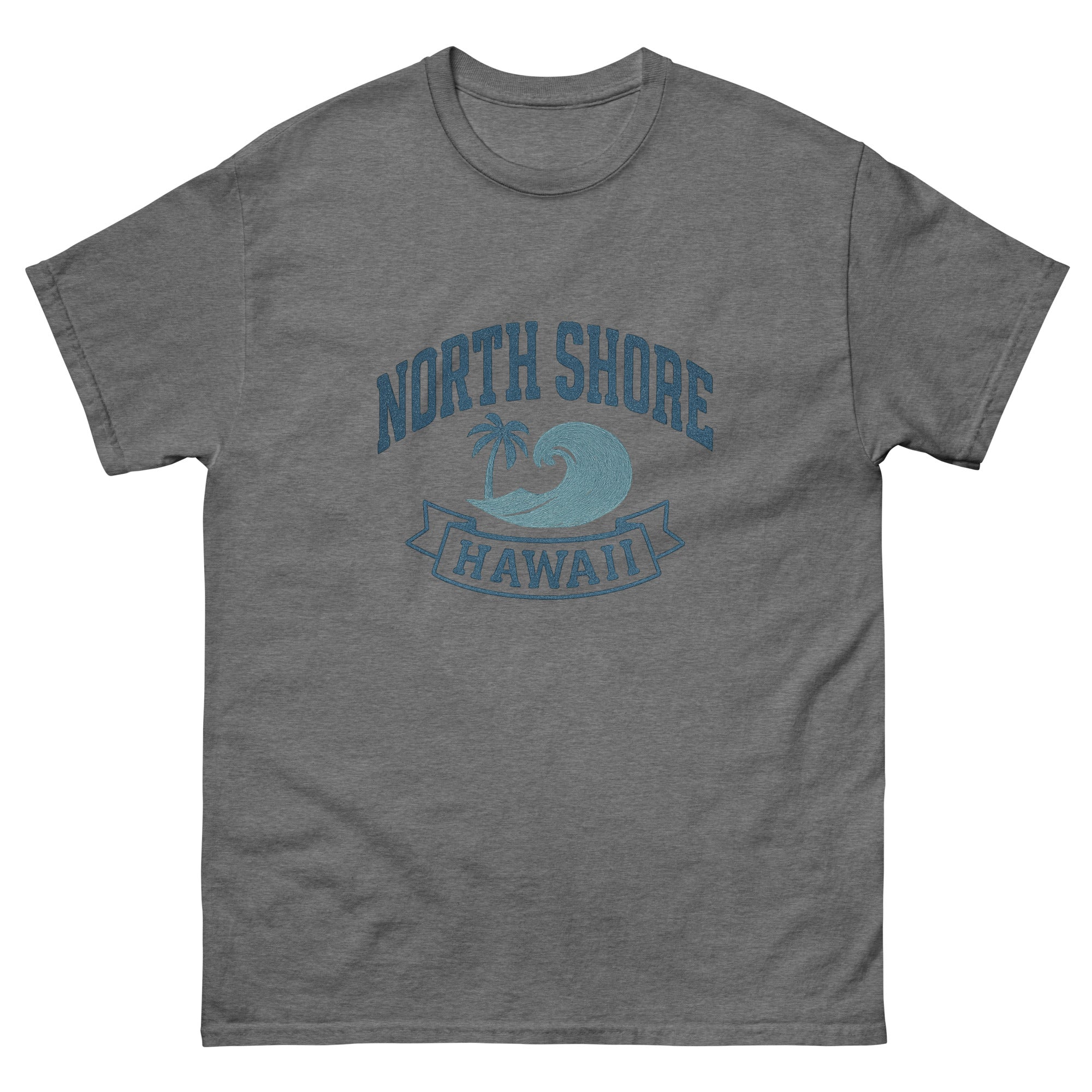 North Shore Hawaiian t-shirt design on a Graphite Heather unisex tee
