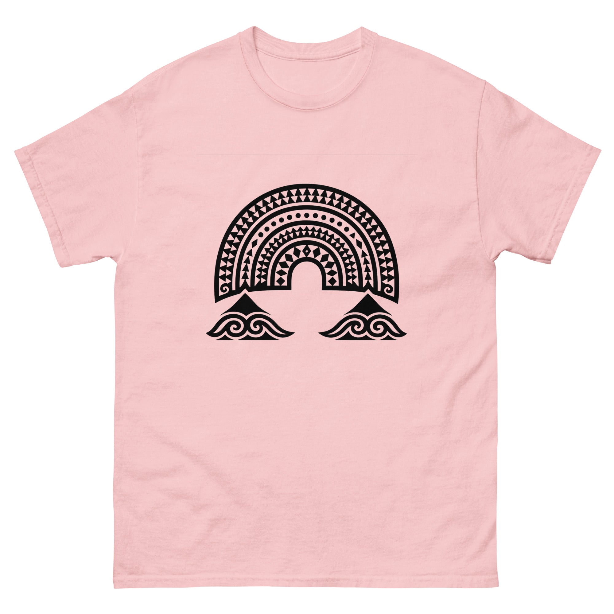 Anuenue Hawaiian Rainbow T-Shirt Hawaiian t-shirt design on a Light Pink unisex tee