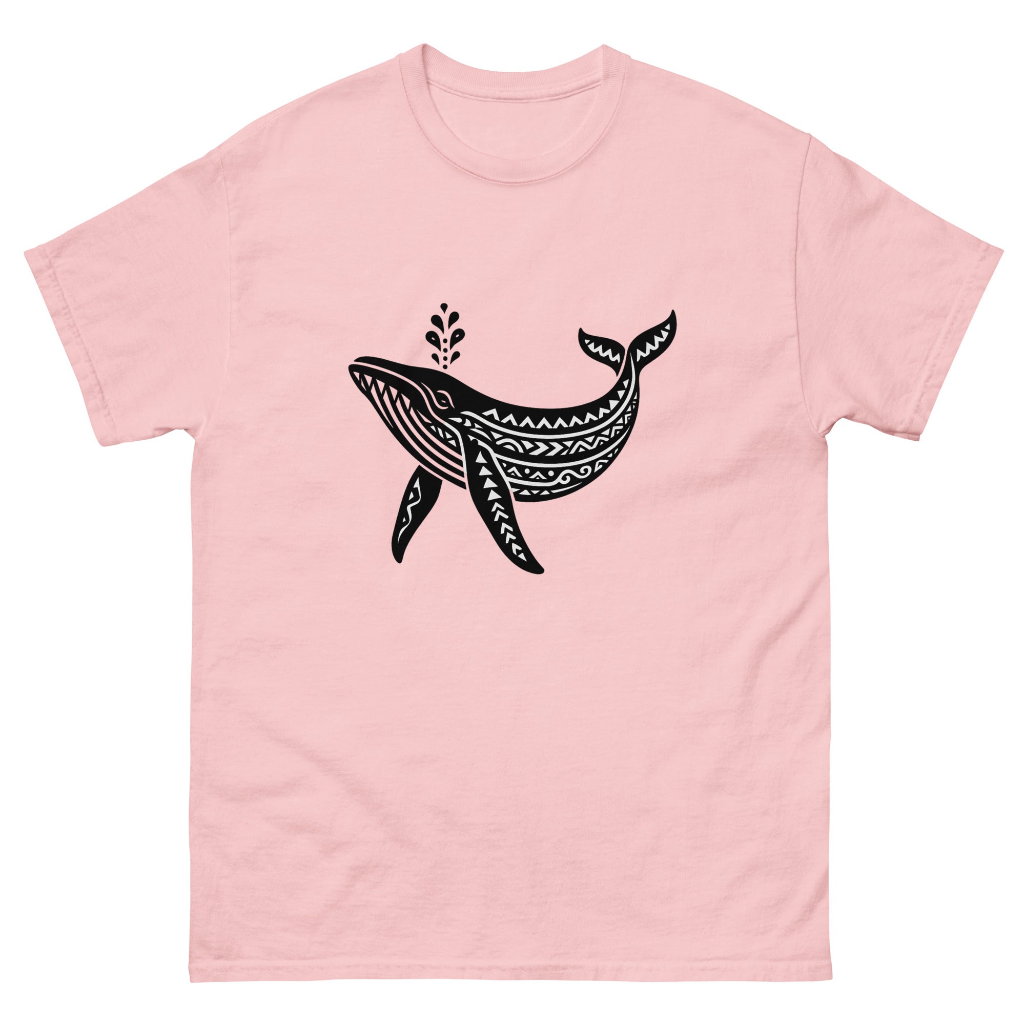 Kohola Whale Hawaiian T-Shirt Hawaiian t-shirt design on a Light Pink unisex tee