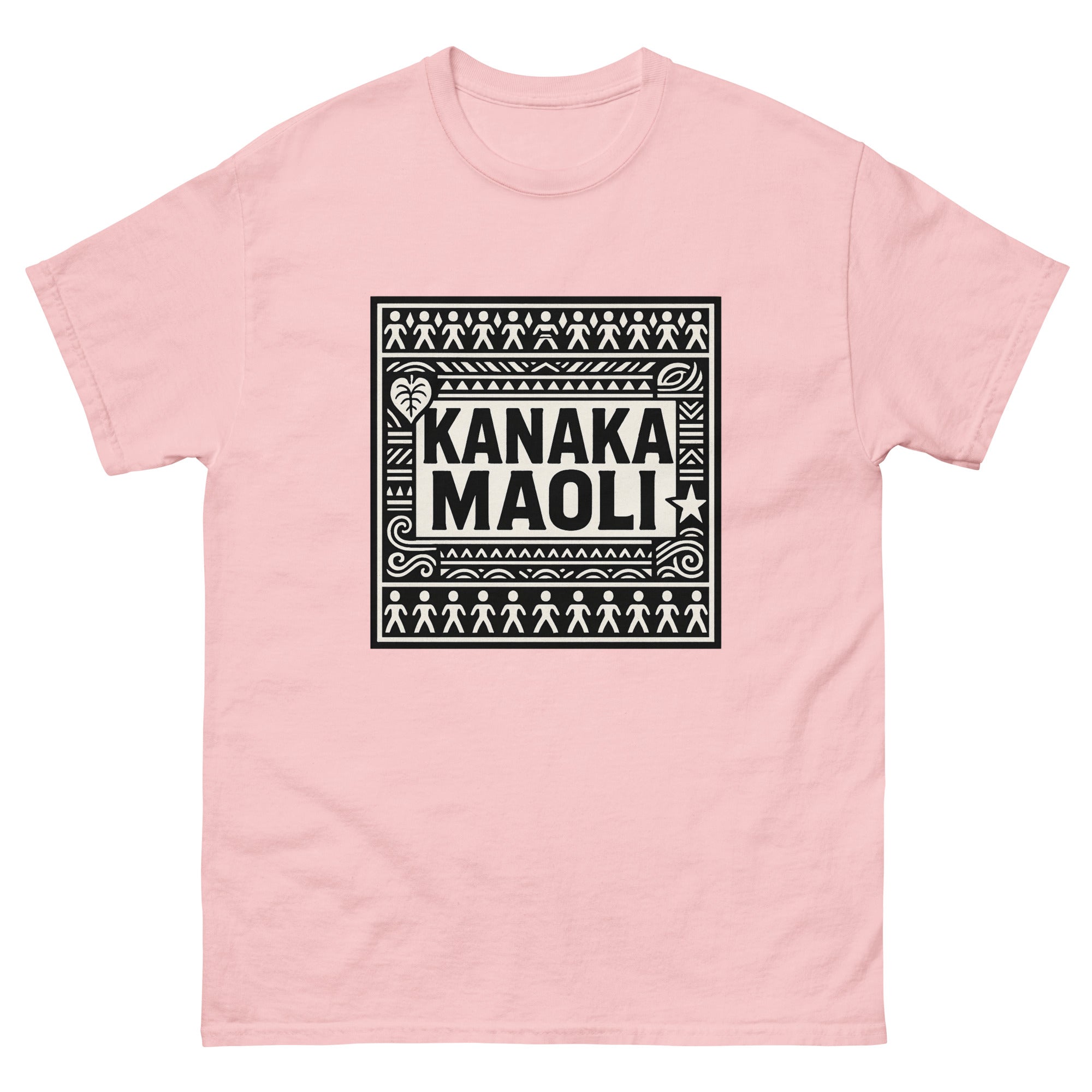 Kanaka Maoli Hawaiian Pride T-Shirt Hawaiian t-shirt design on a Light Pink unisex tee