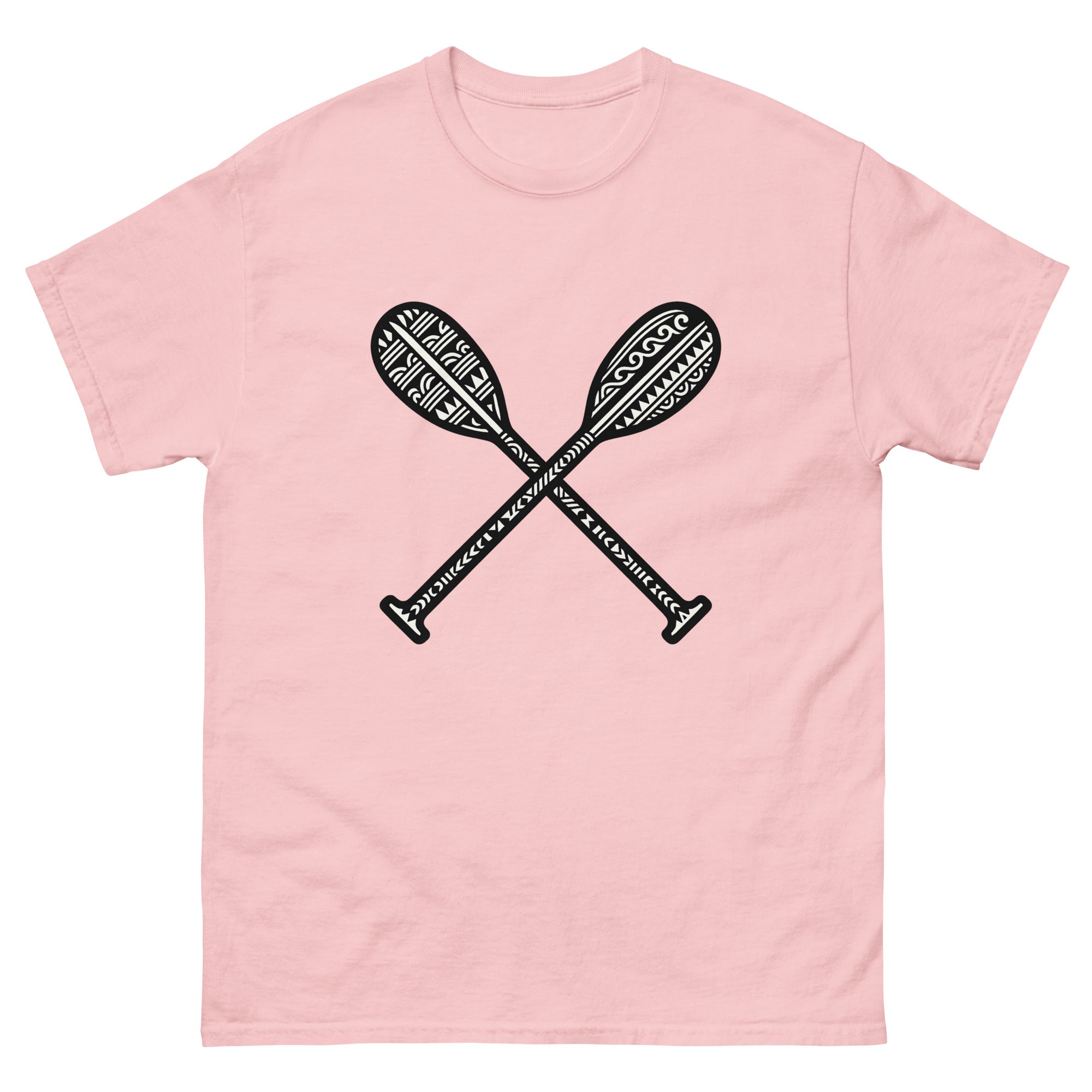 Hoe Paddle Hawaiian Cultural T-Shirt Hawaiian t-shirt design on a Light Pink unisex tee