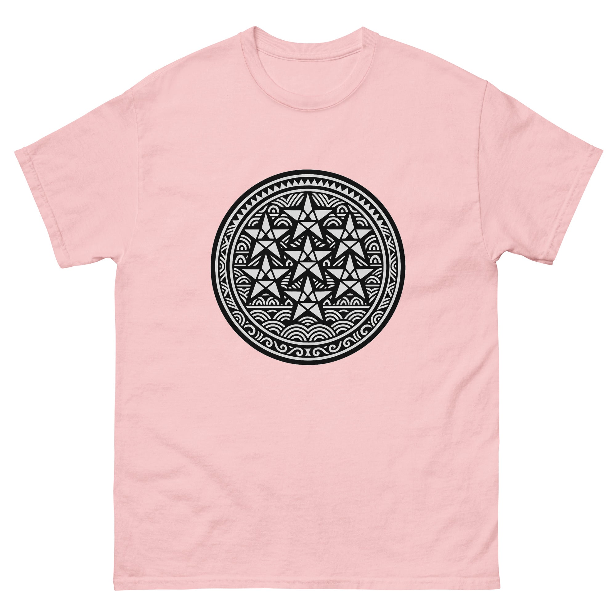Makalii Pleiades Hawaiian t-shirt design on a Light Pink unisex tee
