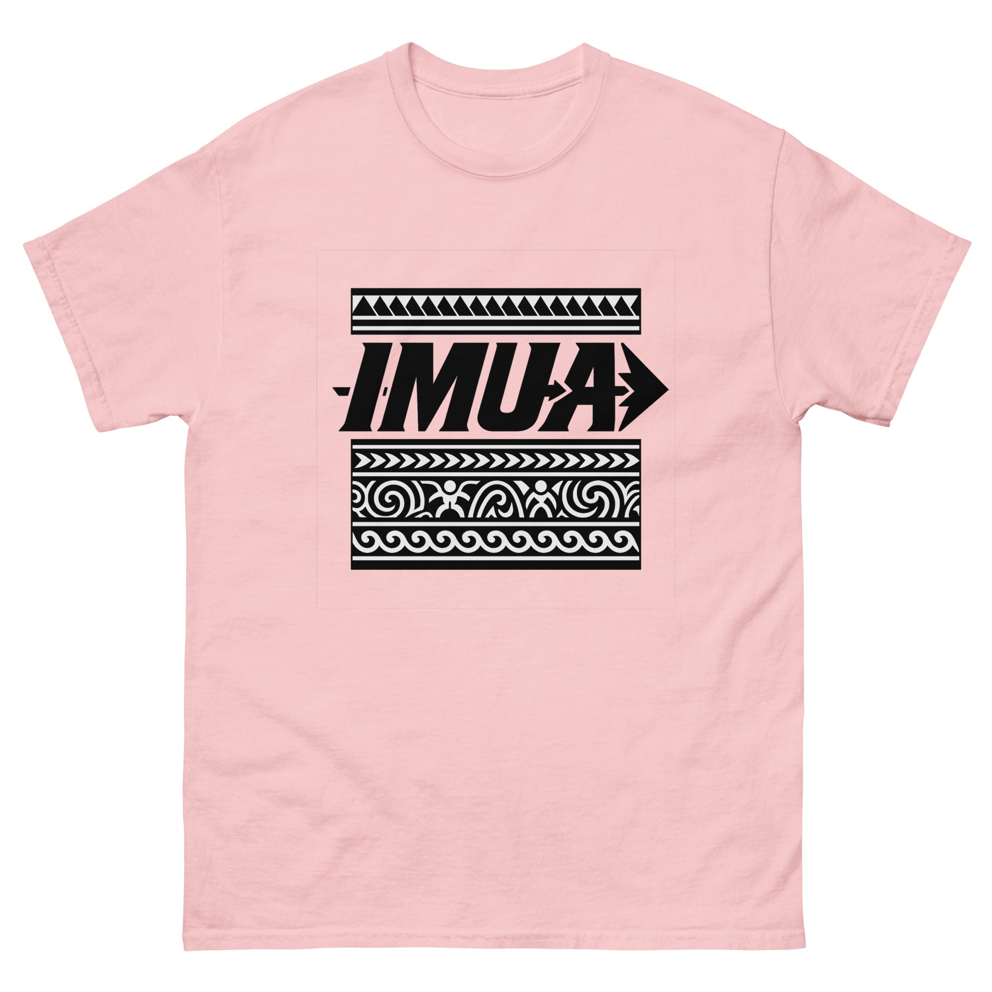 Imua Hawaiian t-shirt design on a Light Pink unisex tee