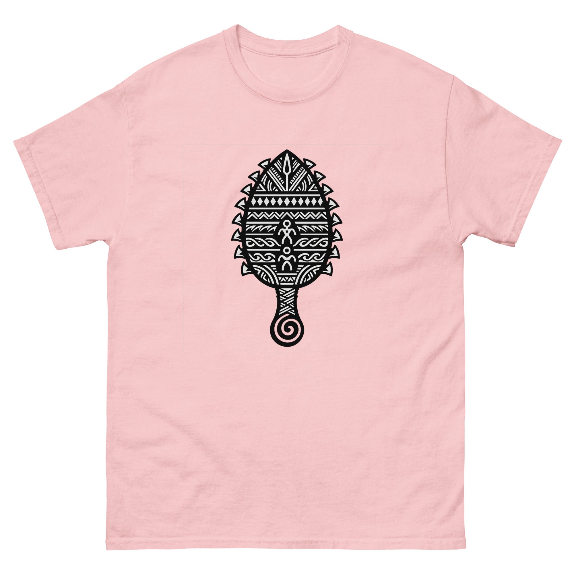 Leiomano Hawaiian t-shirt design on a Light Pink unisex tee