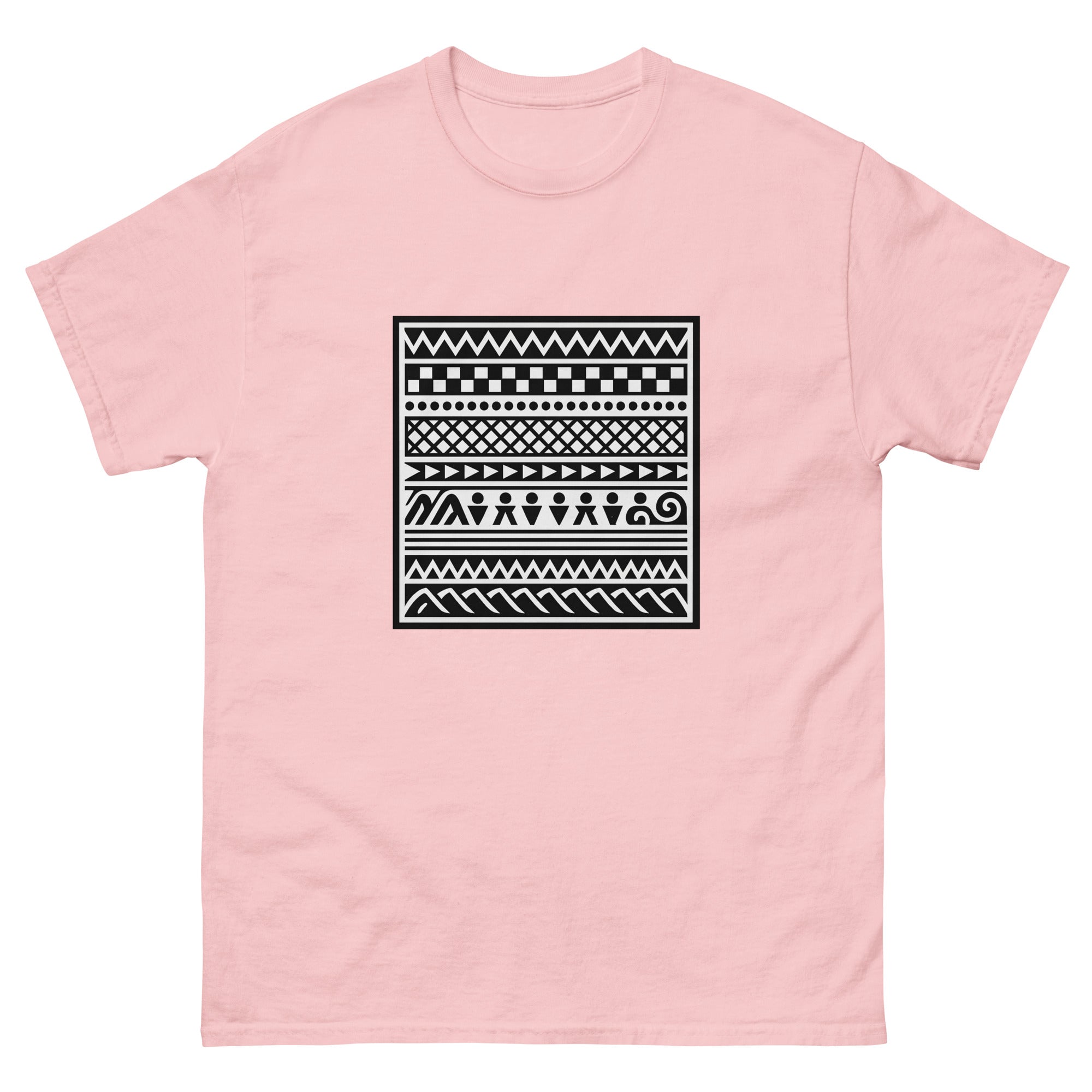 Kapa Pattern Panel Hawaiian t-shirt design on a Light Pink unisex tee