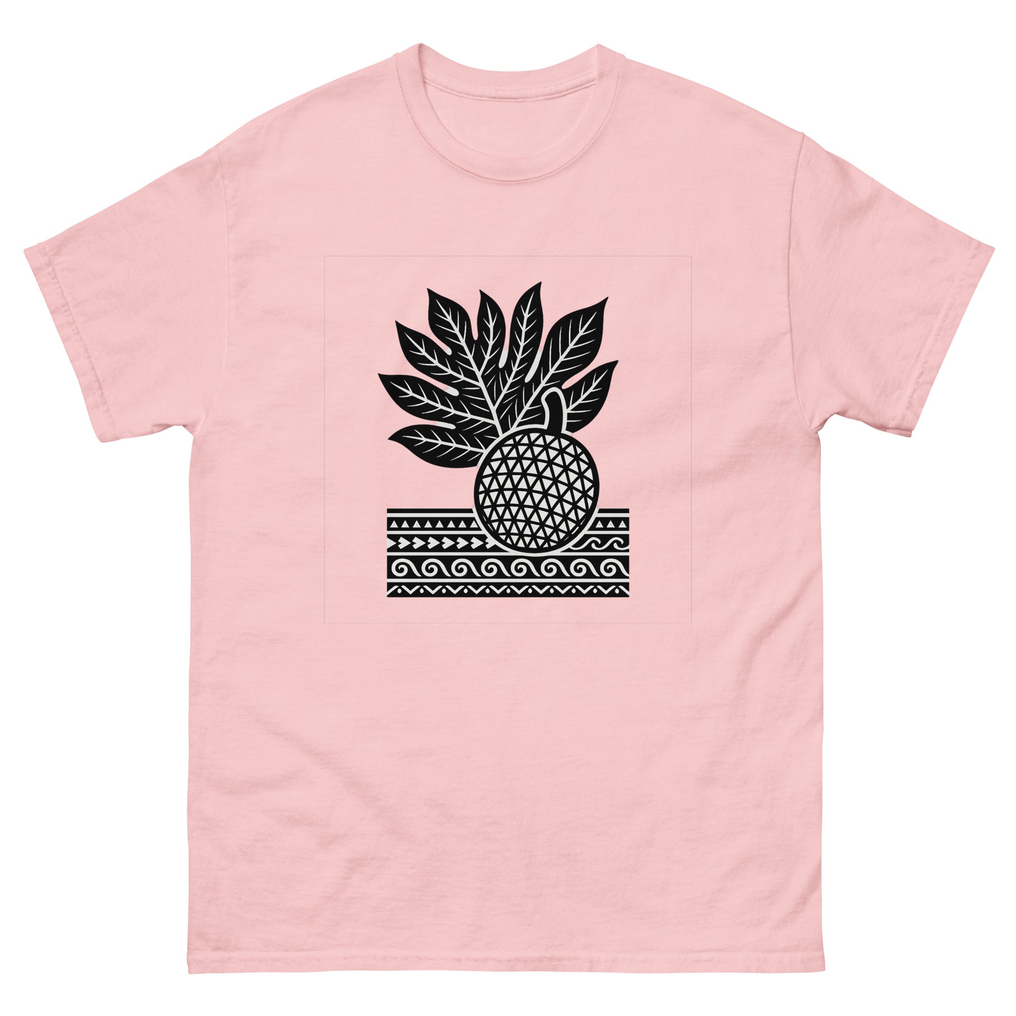 Ulu Breadfruit Hawaiian t-shirt design on a Light Pink unisex tee