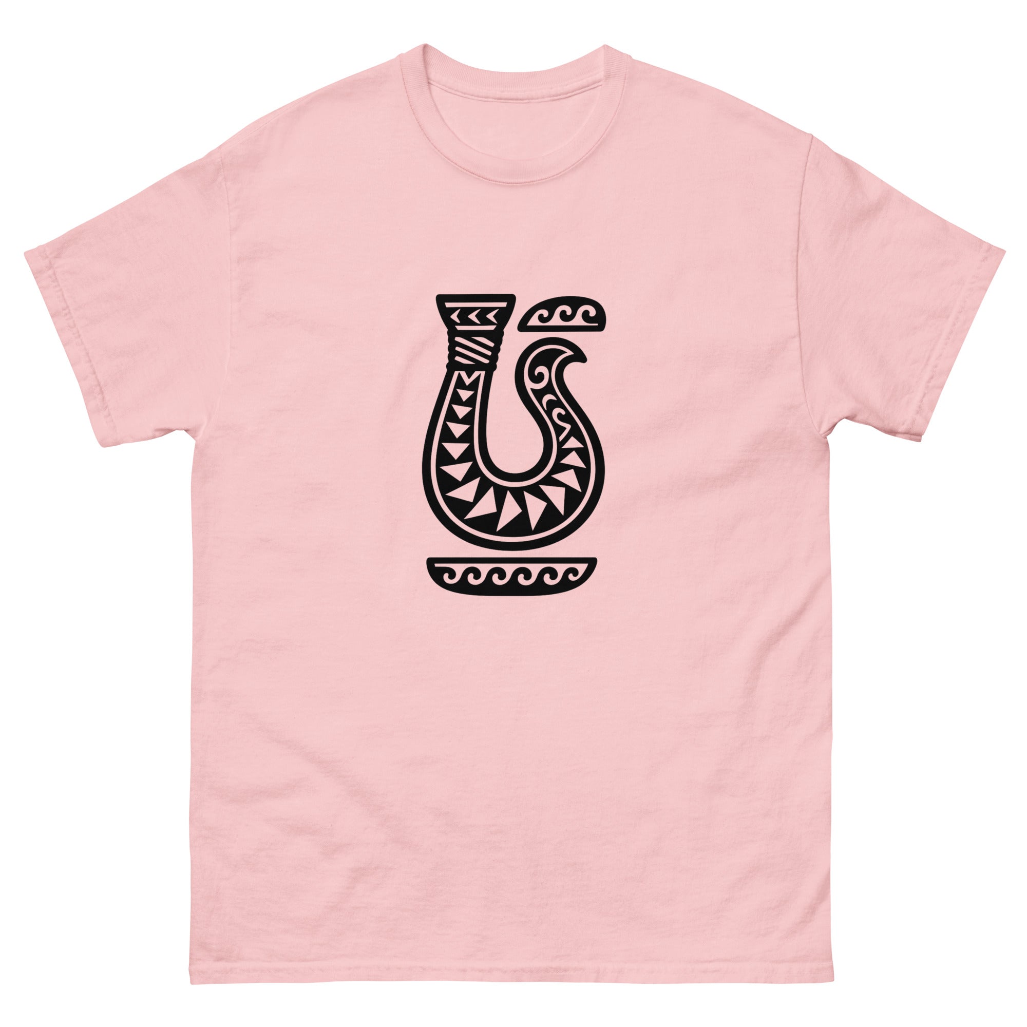 Makau Hook Hawaiian t-shirt design on a Light Pink unisex tee