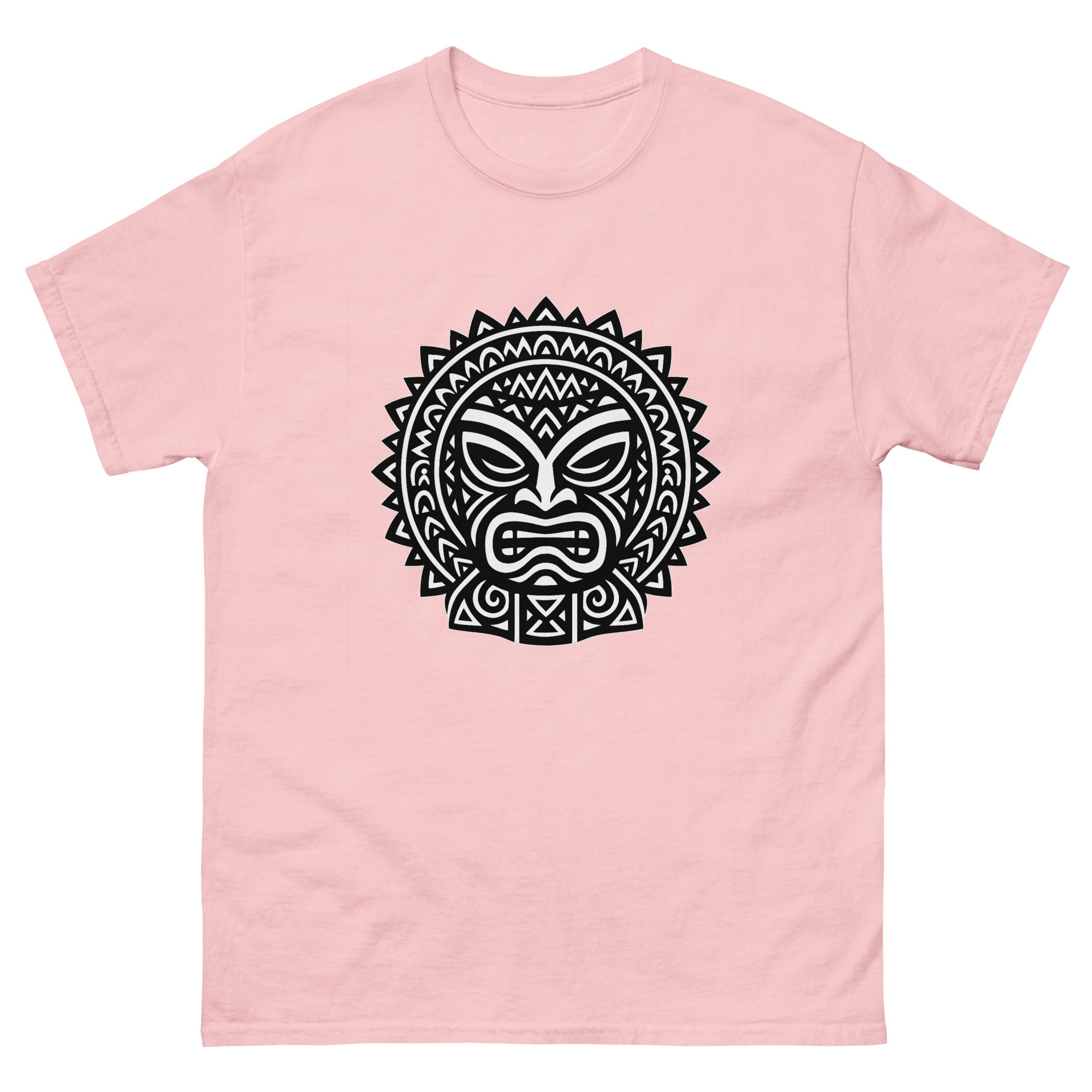 Kii Face Hawaiian t-shirt design on a Light Pink unisex tee