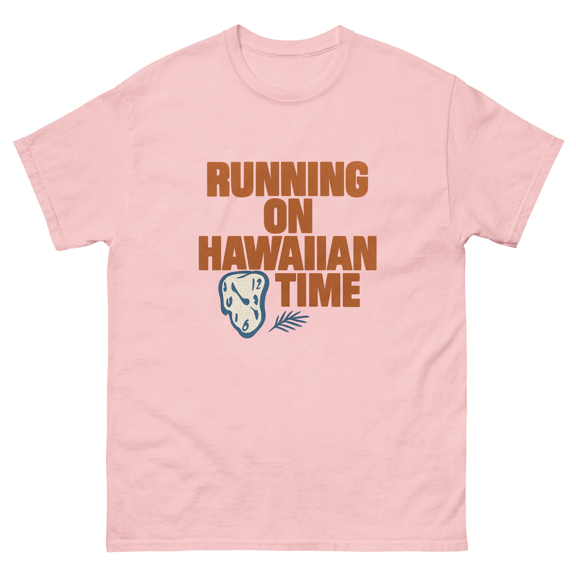 Hawaiian Time Hawaiian t-shirt design on a Light Pink unisex tee