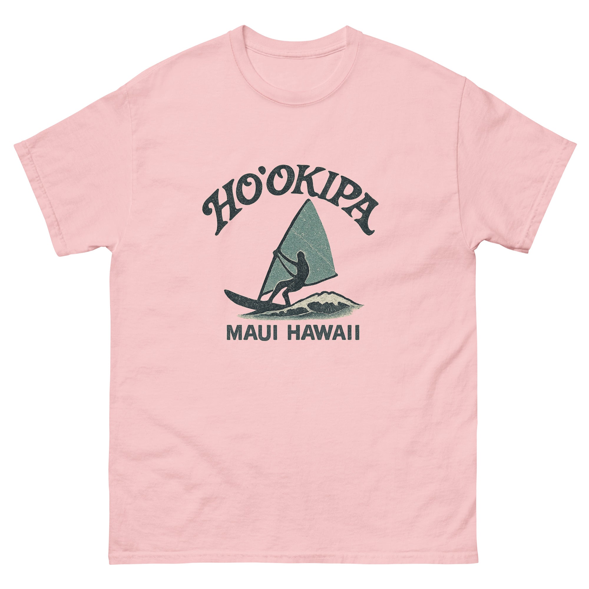 Hookipa Maui Hawaiian t-shirt design on a Light Pink unisex tee