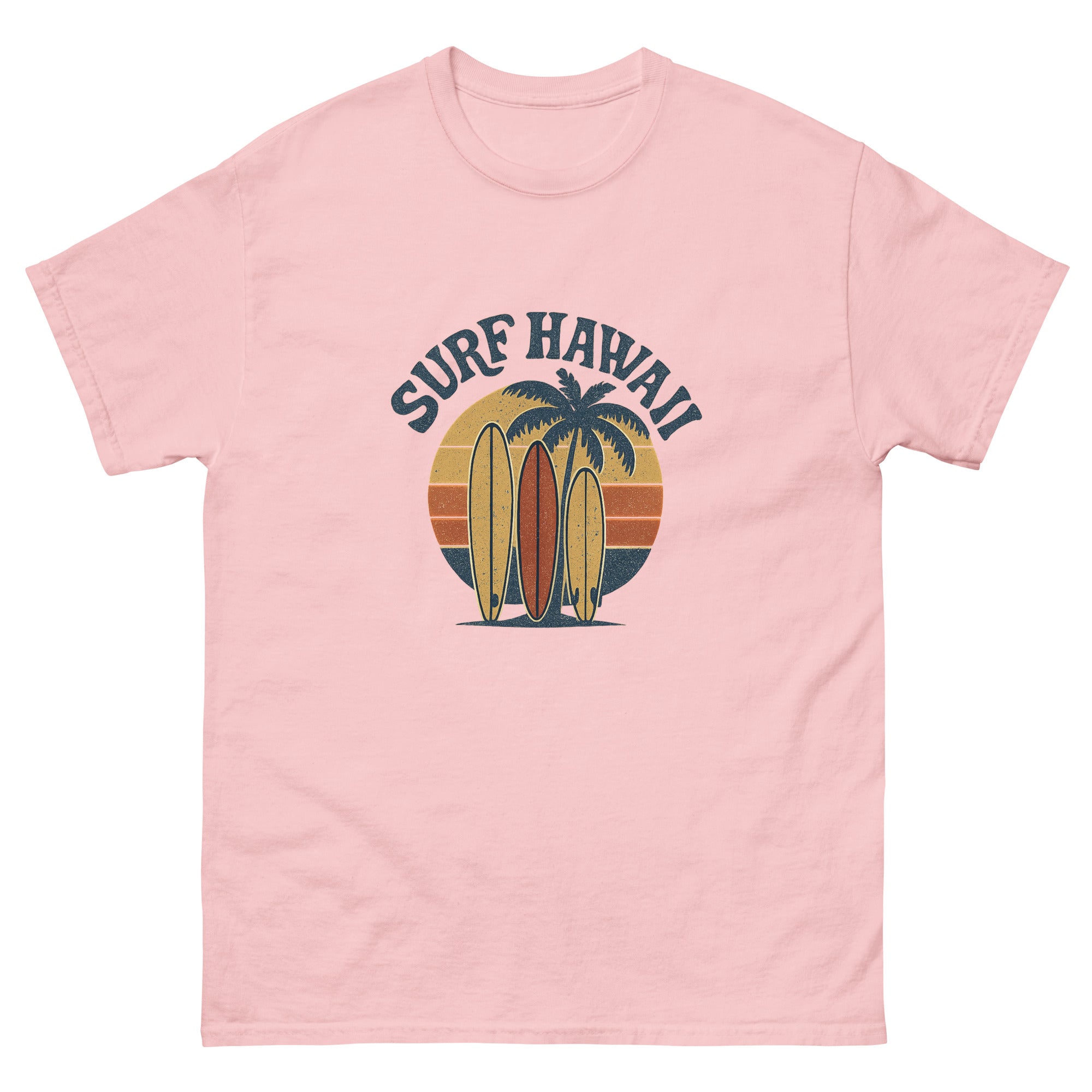 Quiver Hawaiian t-shirt design on a Light Pink unisex tee