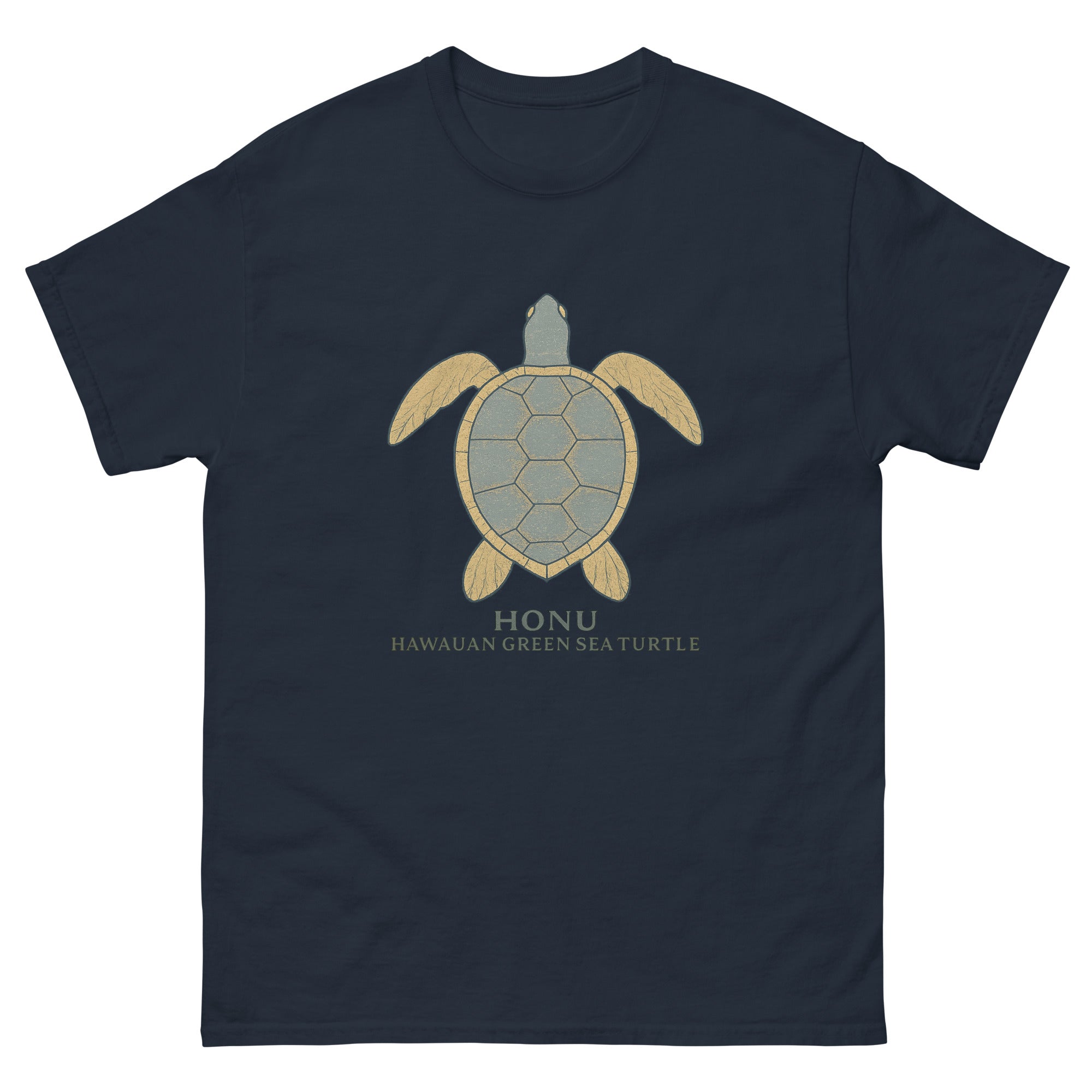 Honu Hawaiian t-shirt design on a Navy unisex tee