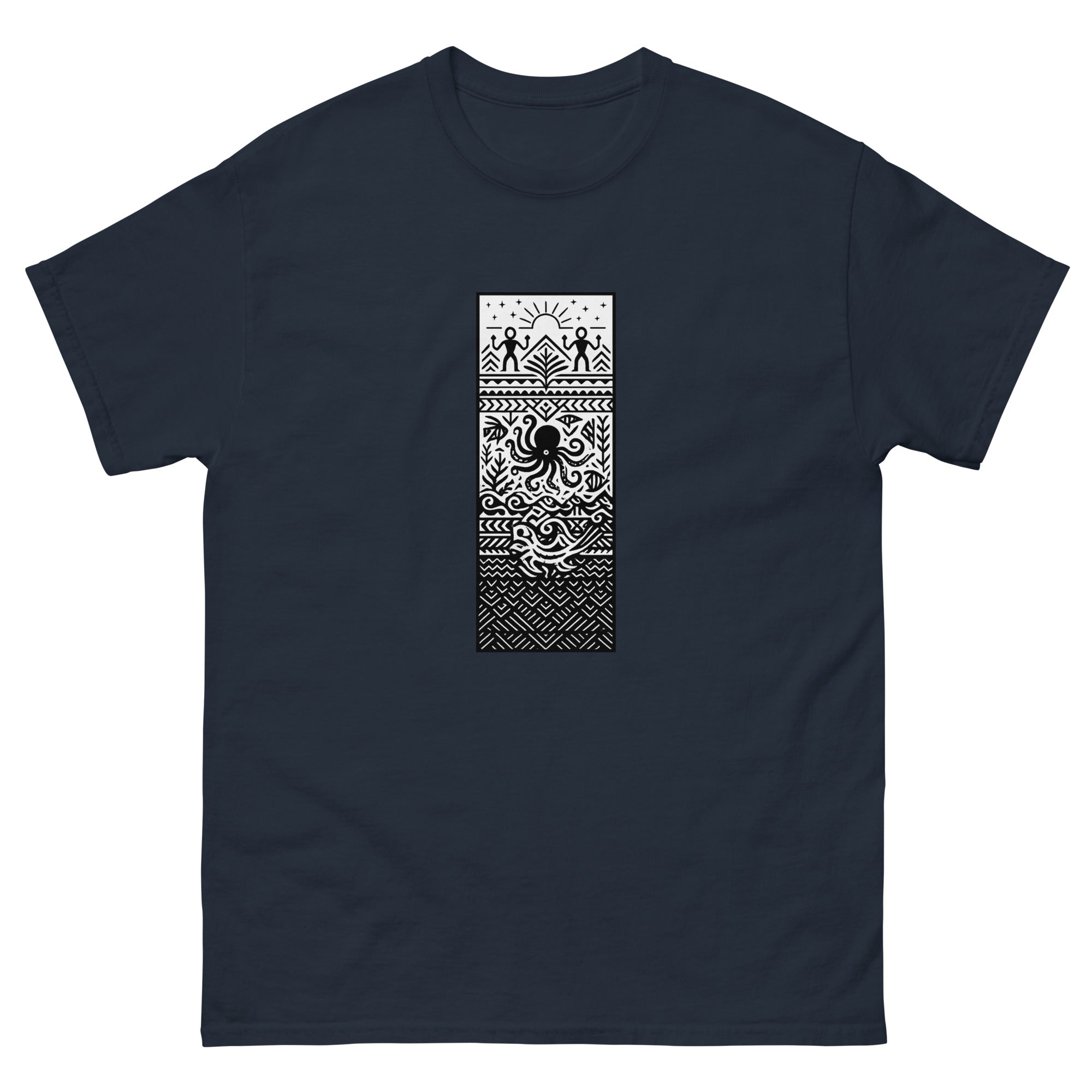 Hawaiian Kumulipo Creation Chant T-Shirt Hawaiian t-shirt design on a Navy unisex tee