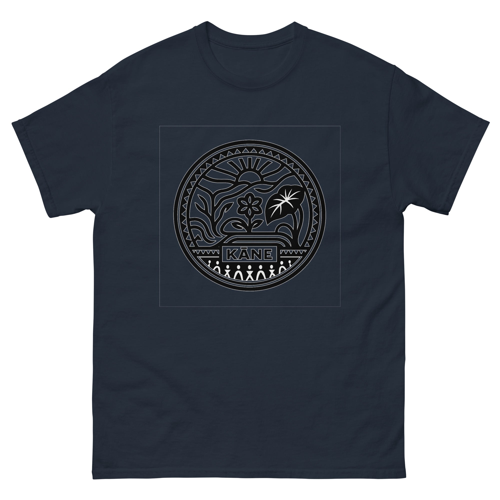 Kane Hawaiian God T-Shirt Hawaiian t-shirt design on a Navy unisex tee