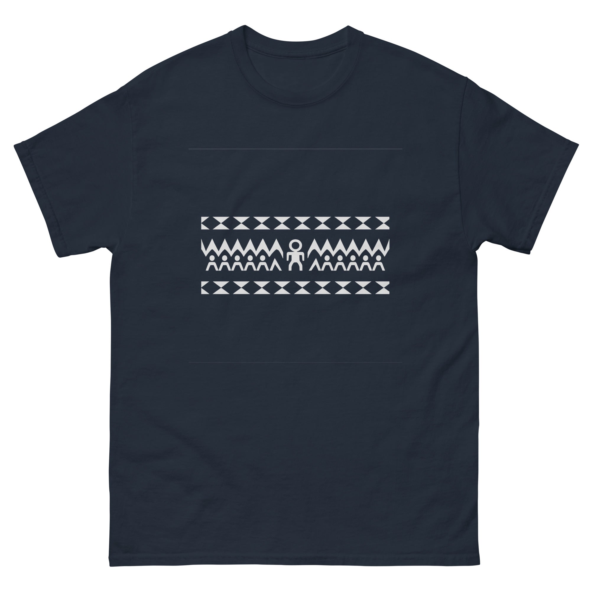 Enata Circle 2x Hawaiian t-shirt design on a Navy unisex tee